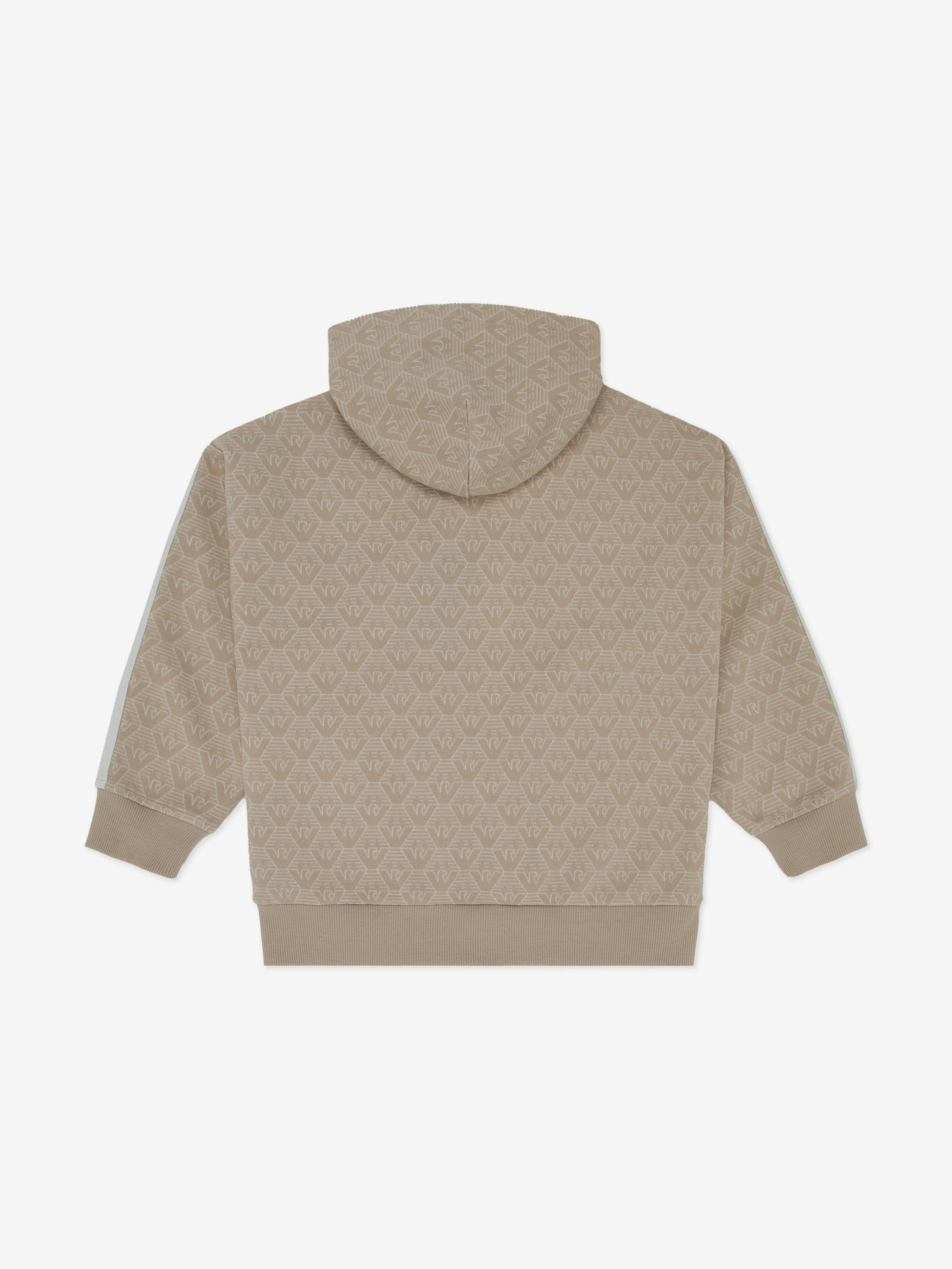 Emporio Armani Boys Logo Zip Up Top in Beige