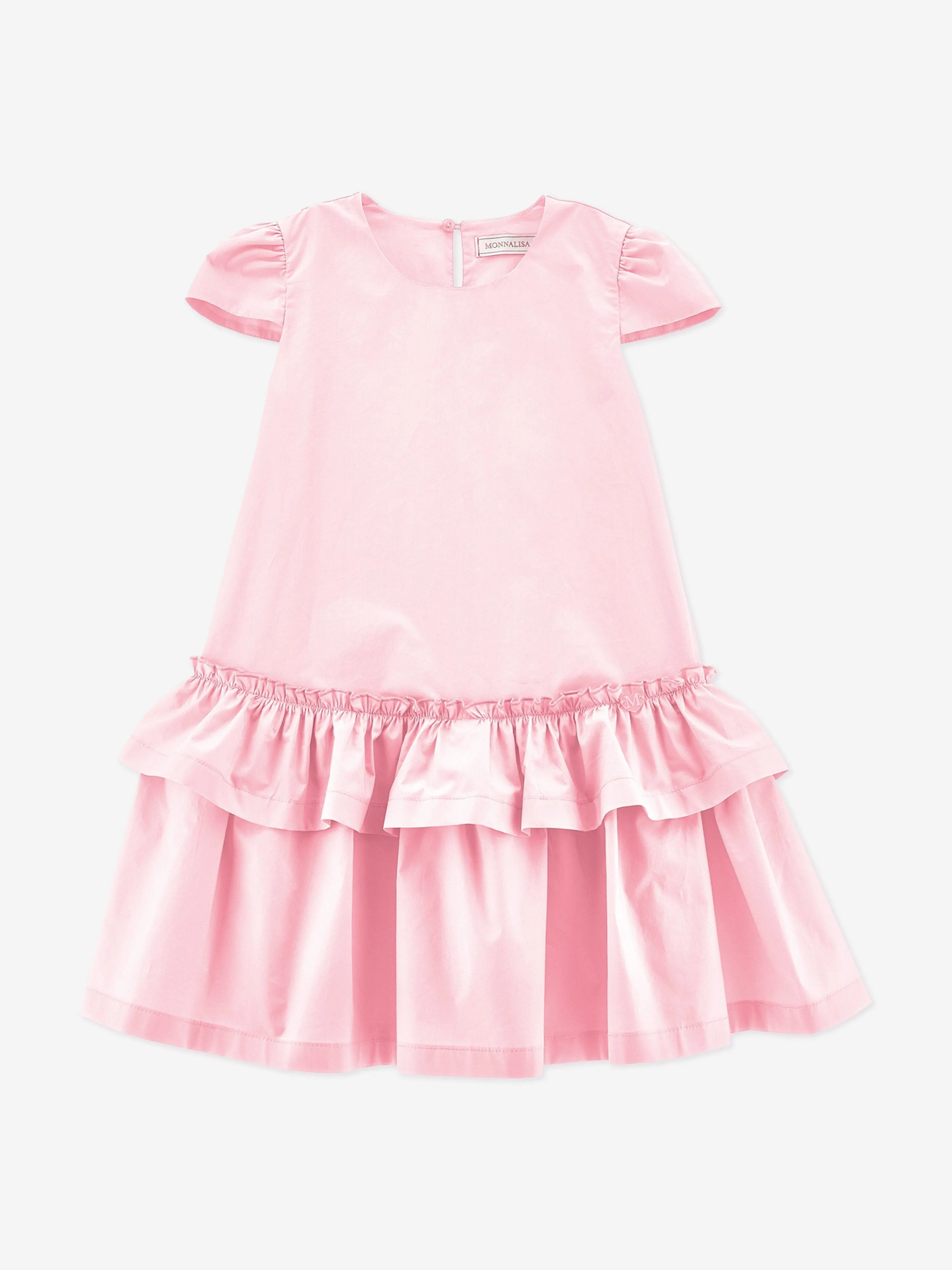 Giirls Cotton Ruffle Dress in Pink