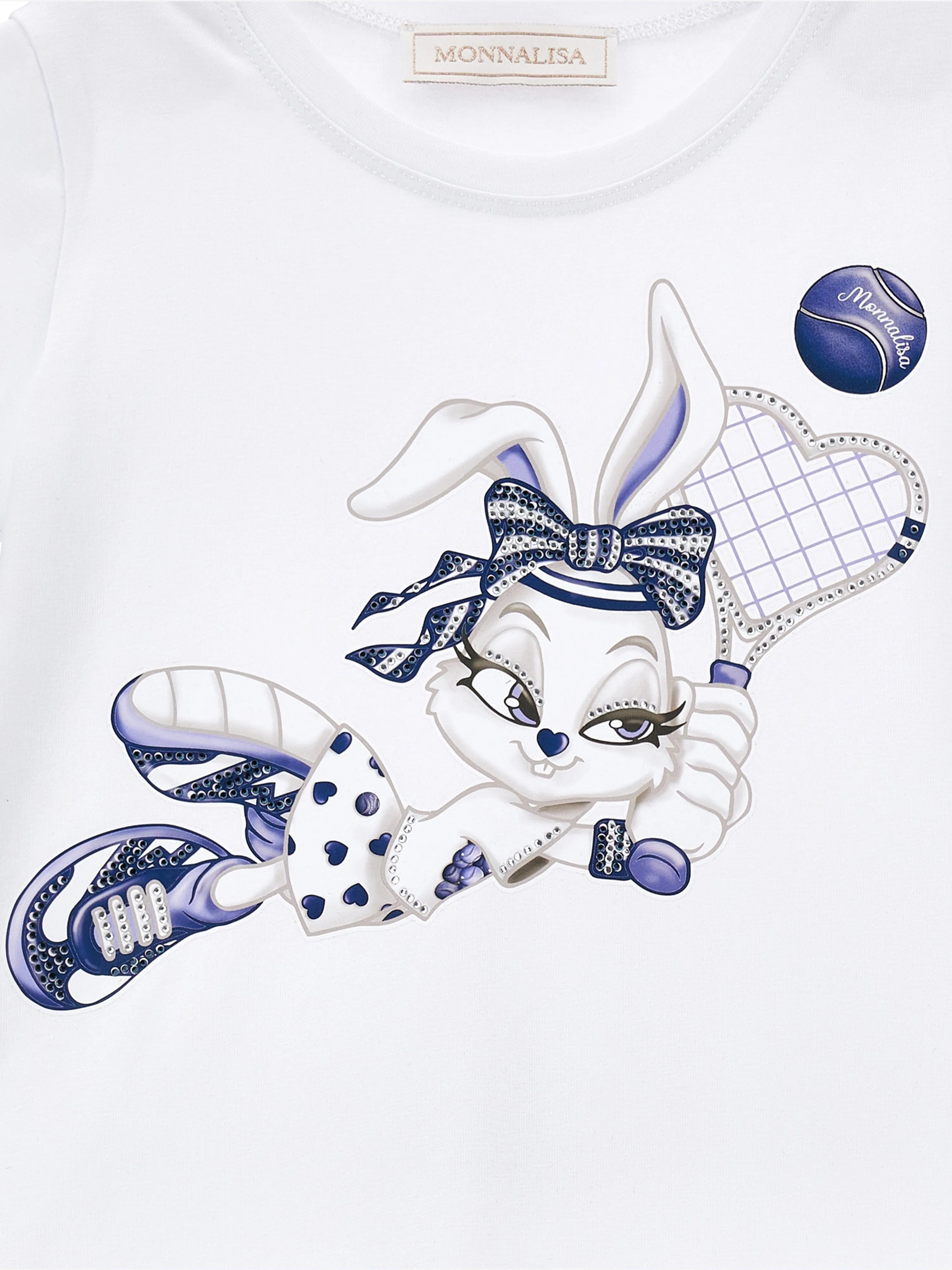 Girls Baseball Bunny Dress in White