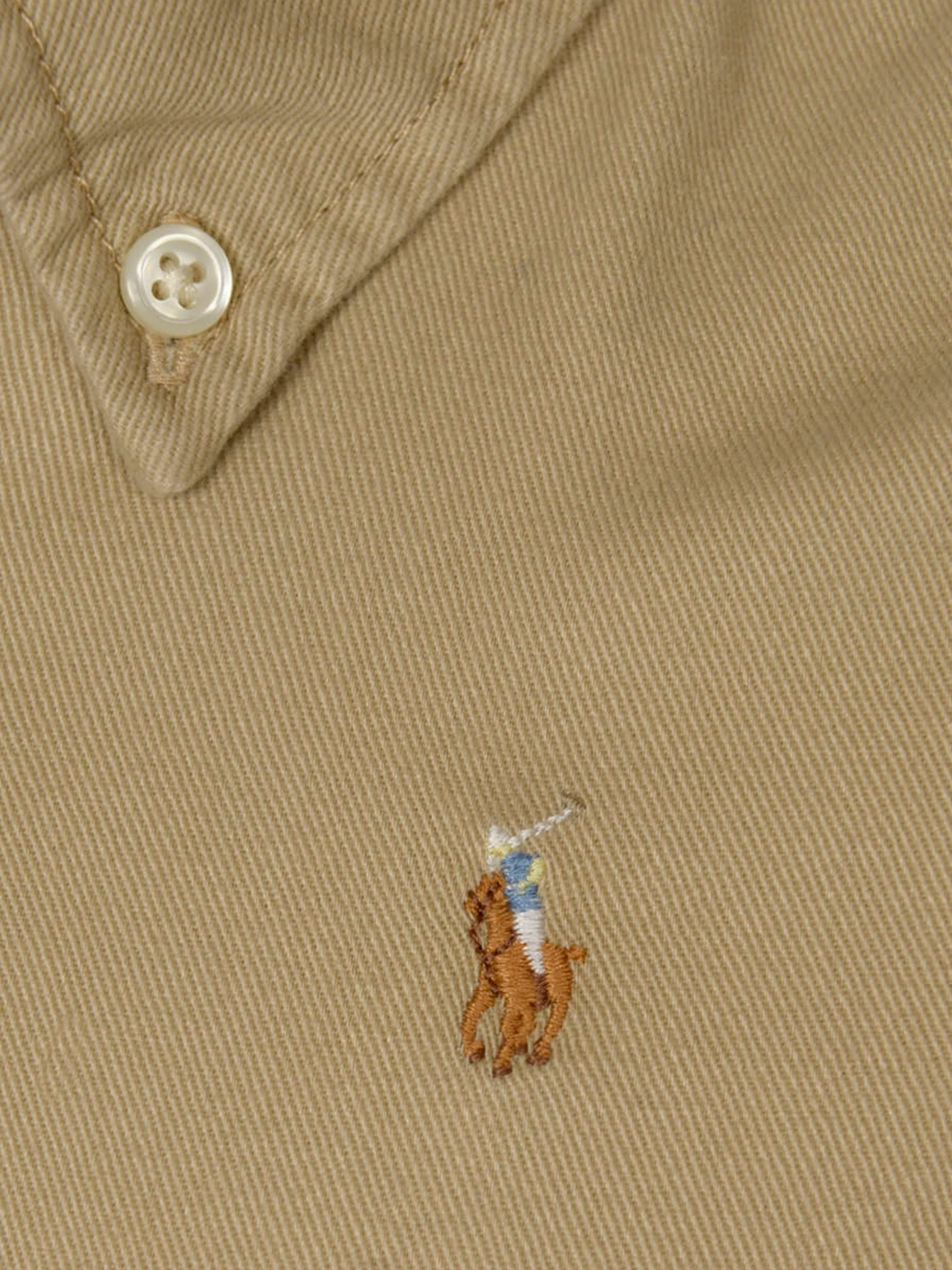 Girls Belted Chino Shirt Dress in Beige
