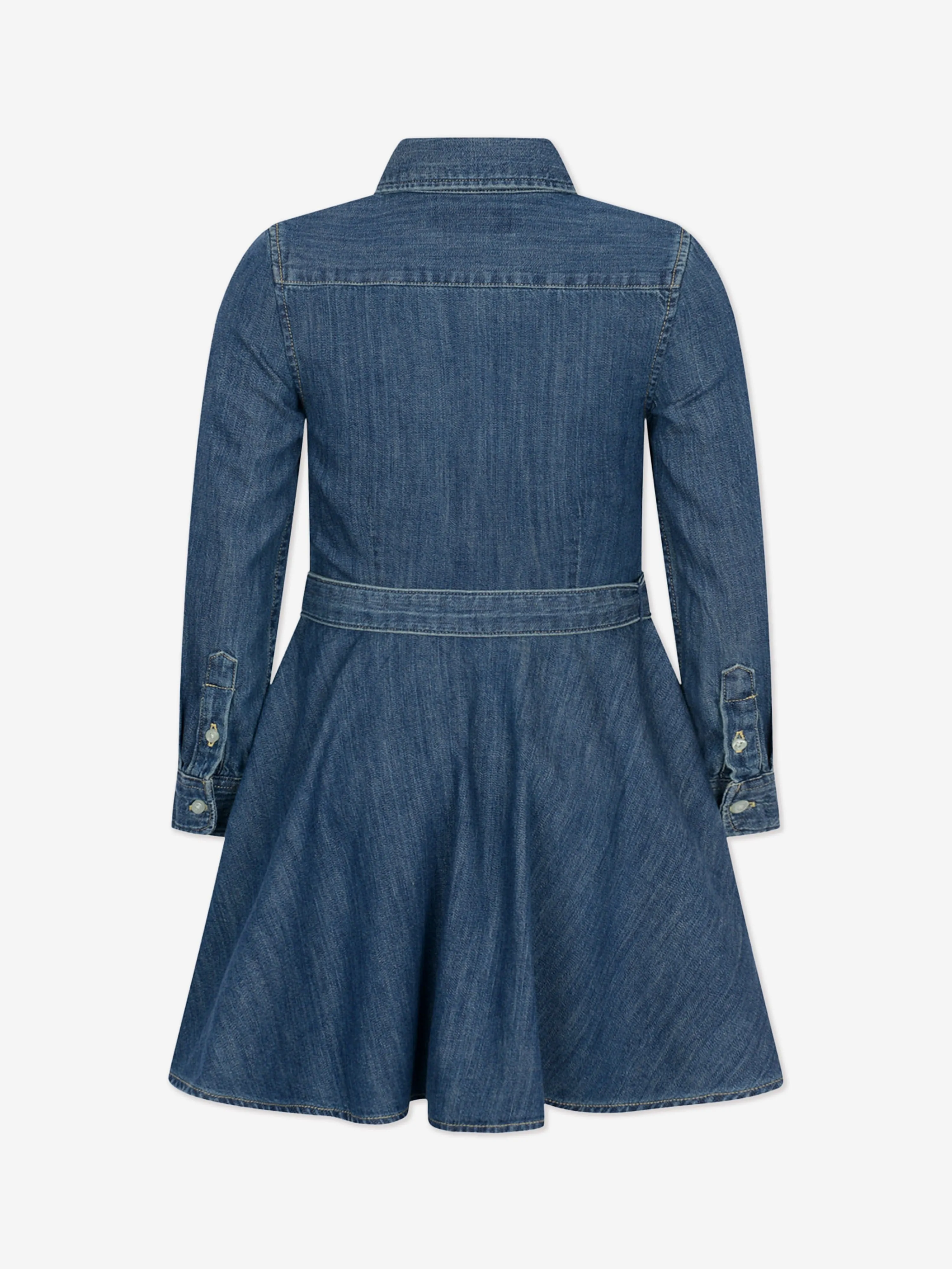 Girls Denim Shirt Dress in Blue