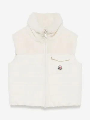 Girls Down Padded Jeromy Gilet in Ivory