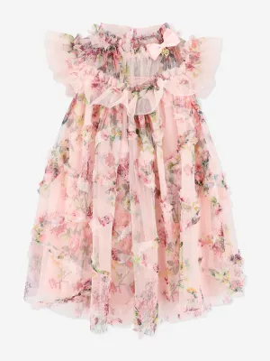Girls Elle Floral Tulle Dress in Pink