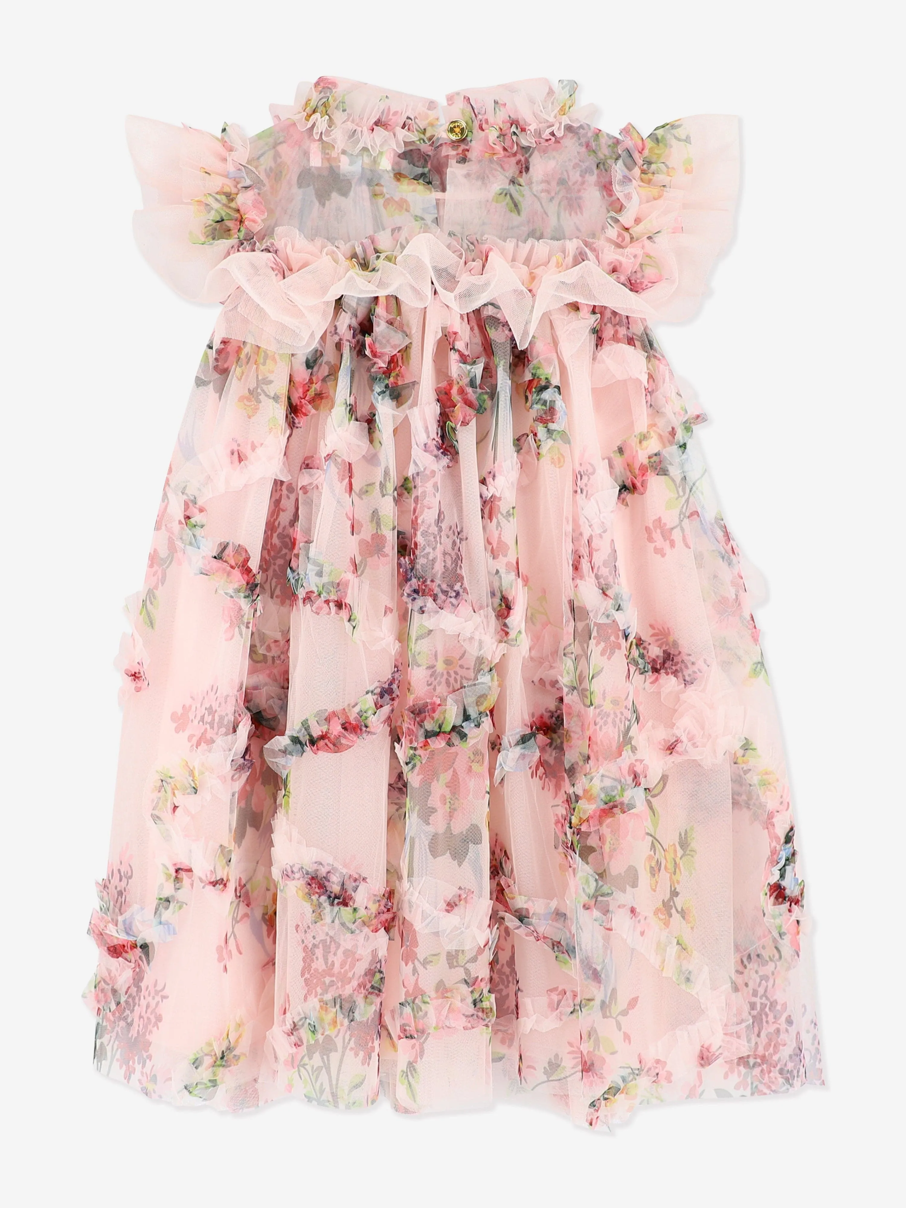 Girls Elle Floral Tulle Dress in Pink