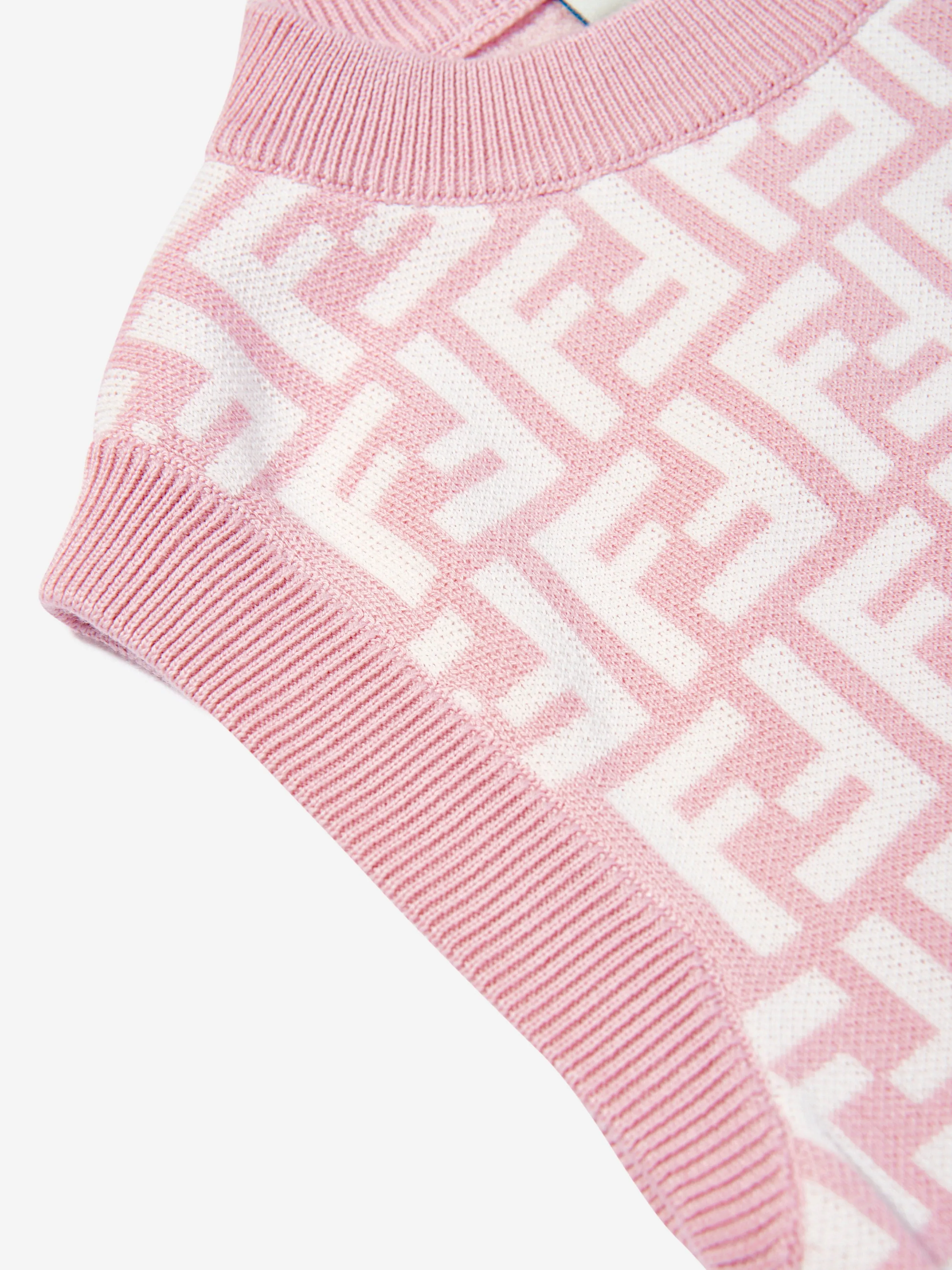 Girls FF Logo Sweater Vest in Pink