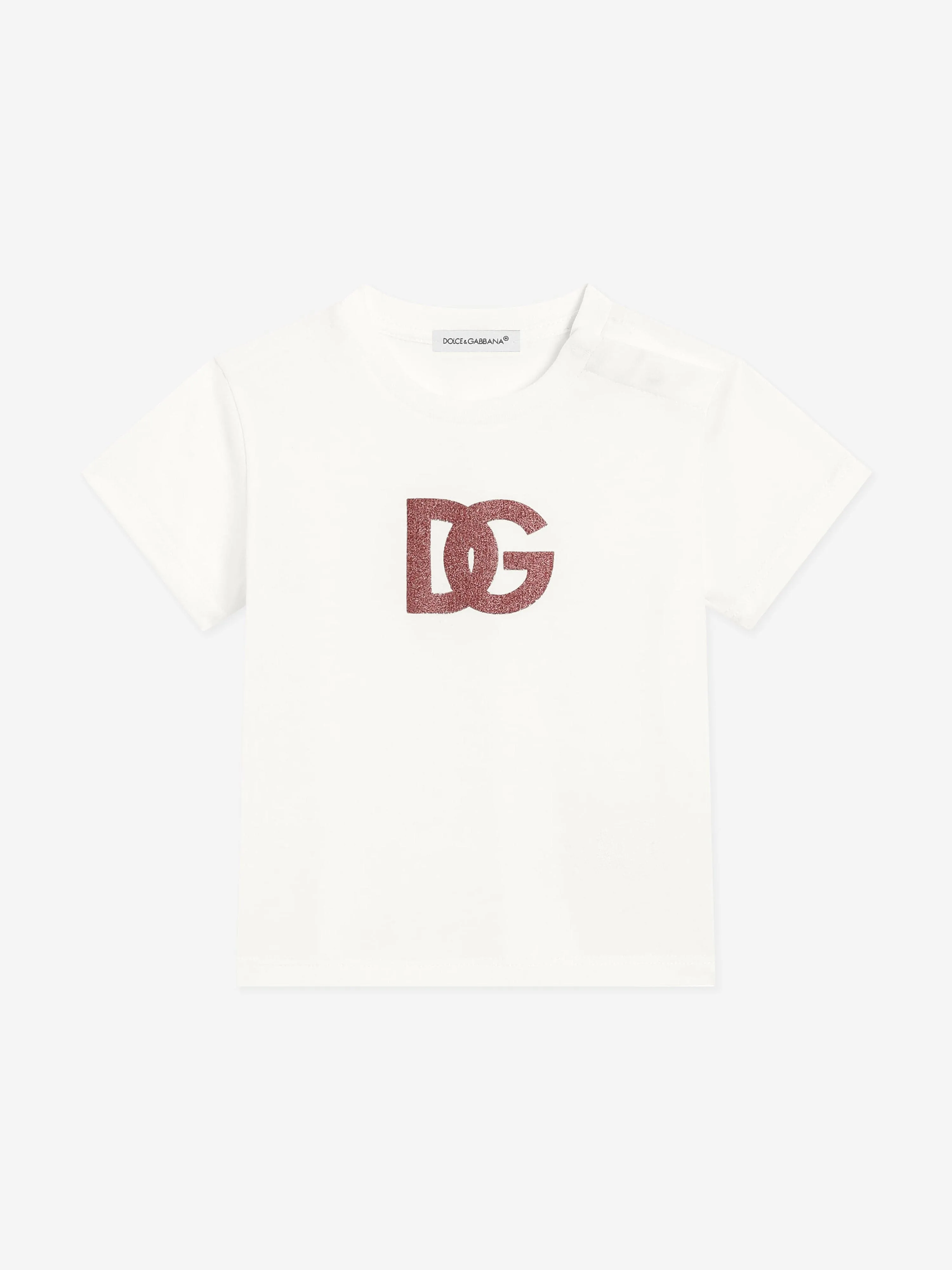 Girls Glitter DG Logo T-Shirt in White
