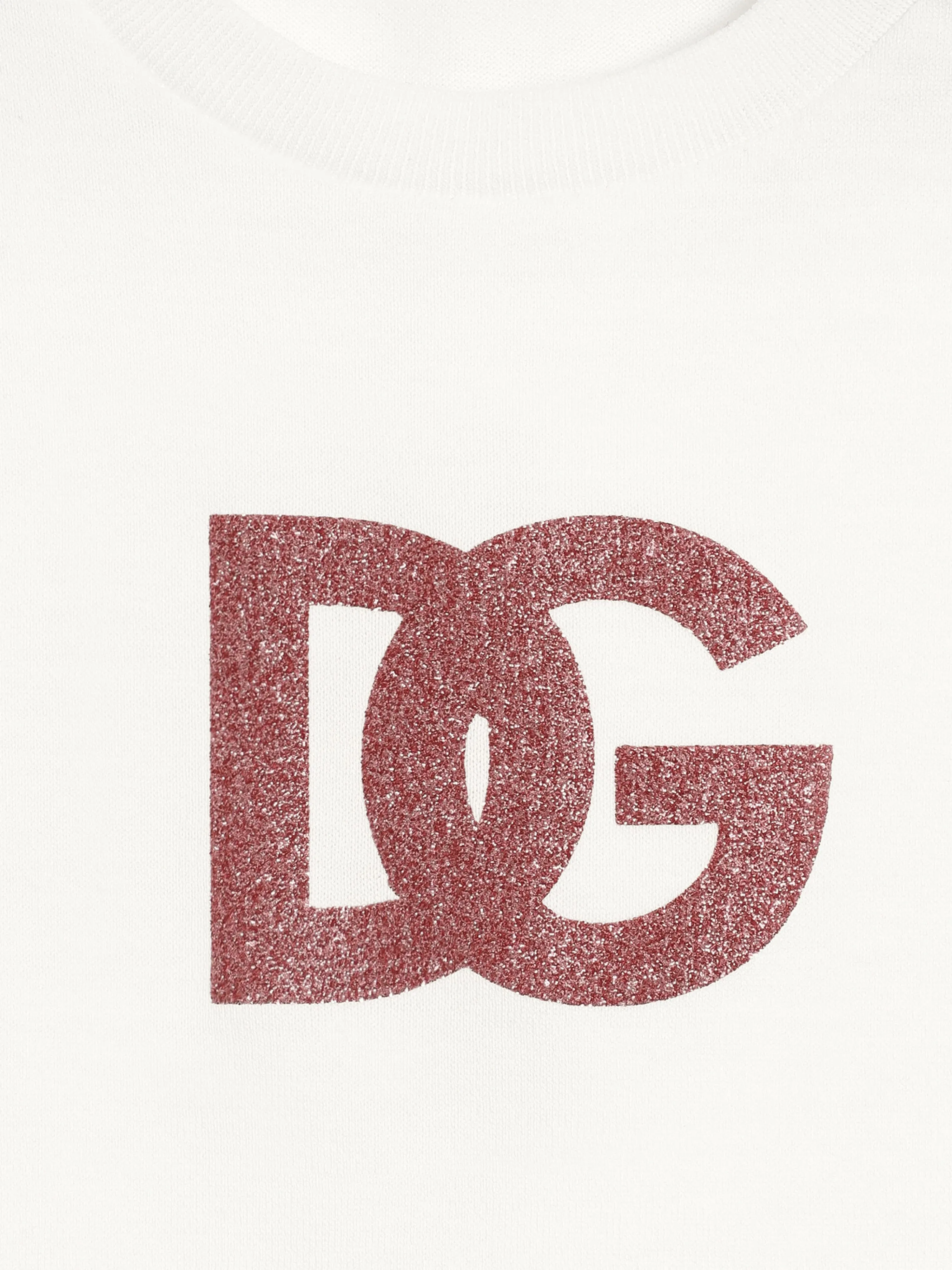 Girls Glitter DG Logo T-Shirt in White