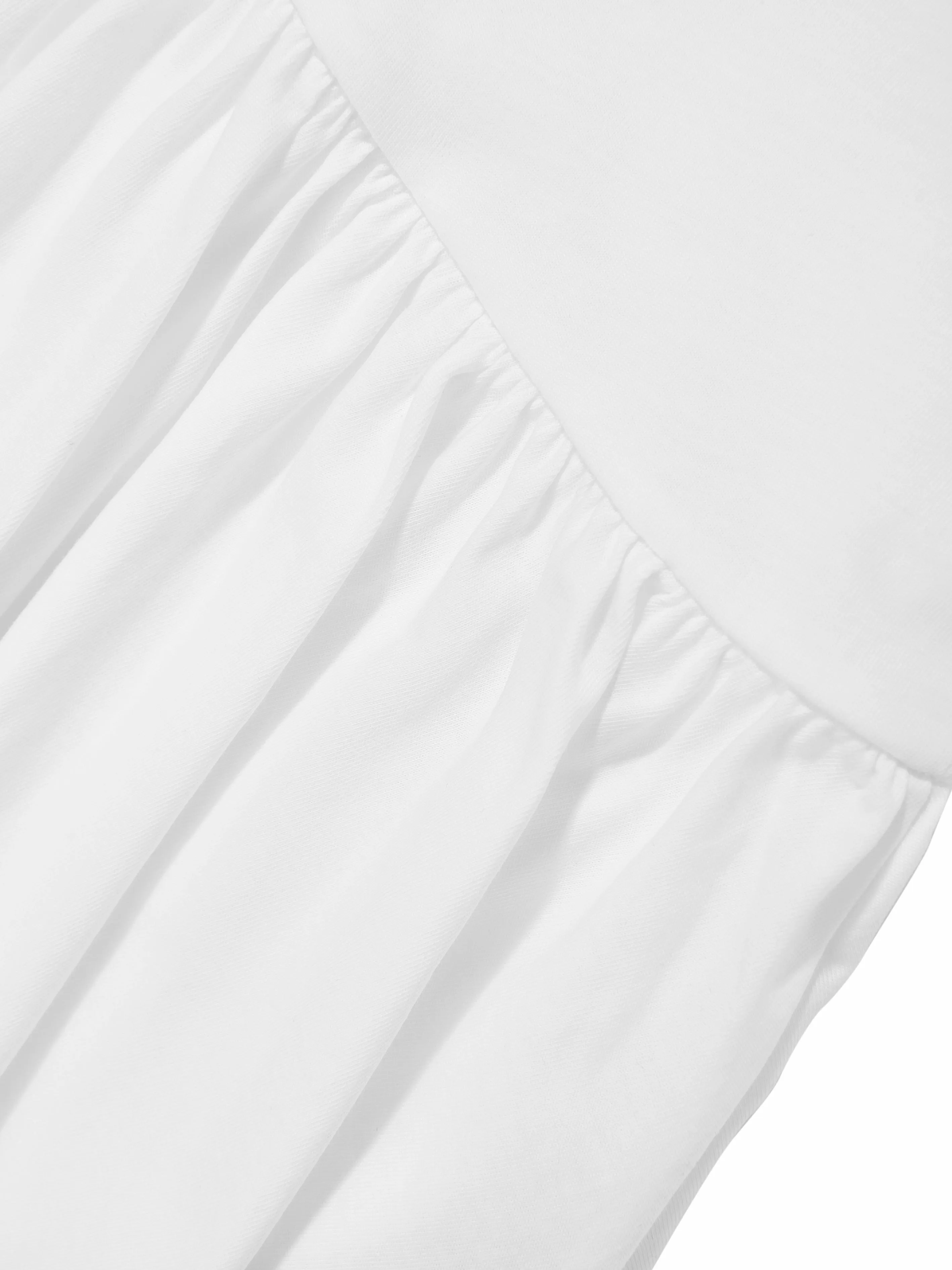 Girls Jersey Ruffle Dress in White