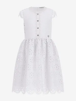 Girls Lace Dress in White