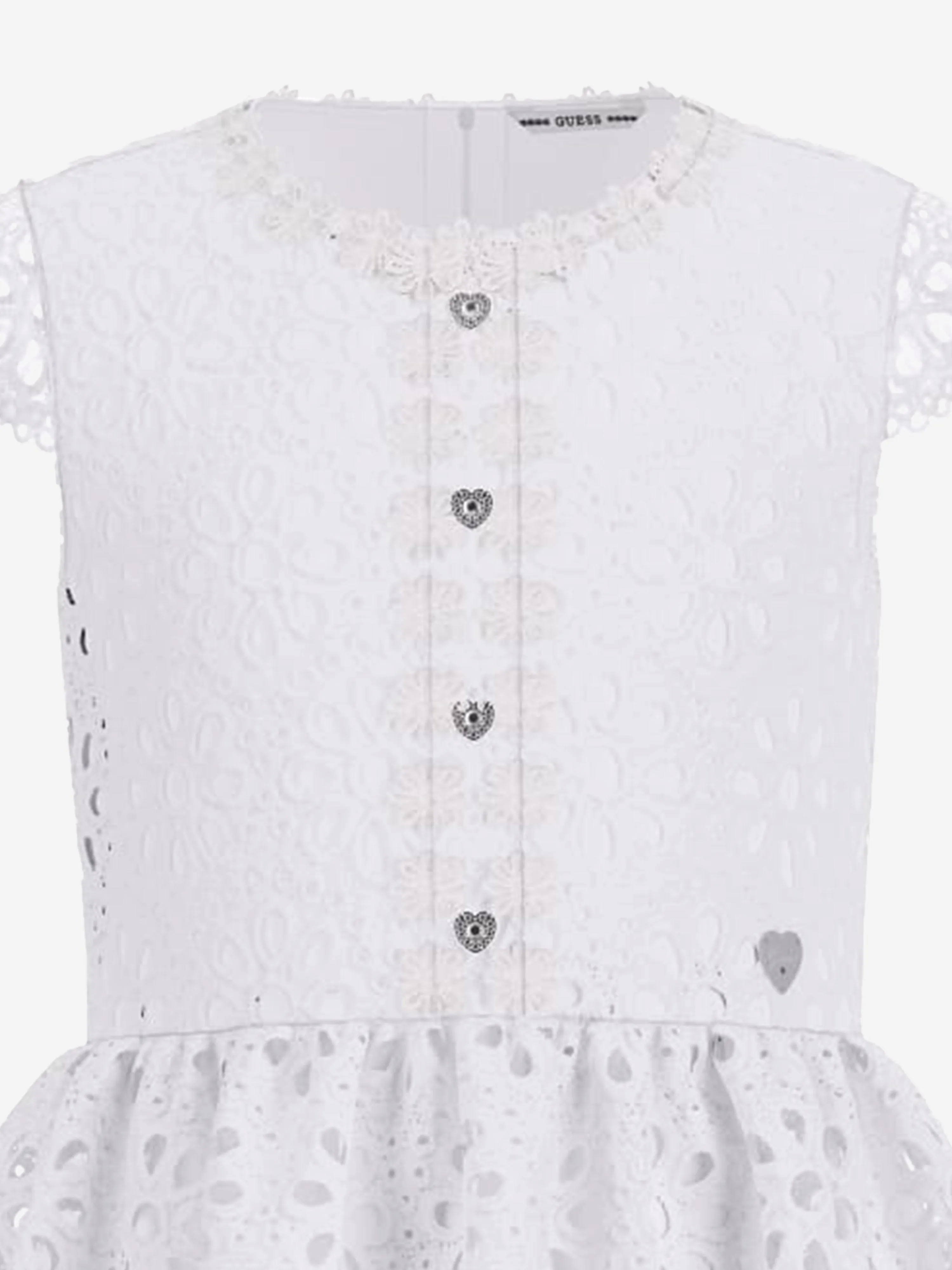 Girls Lace Dress in White