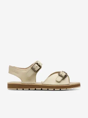 Girls Leather Play Sun Reef Sandals in White