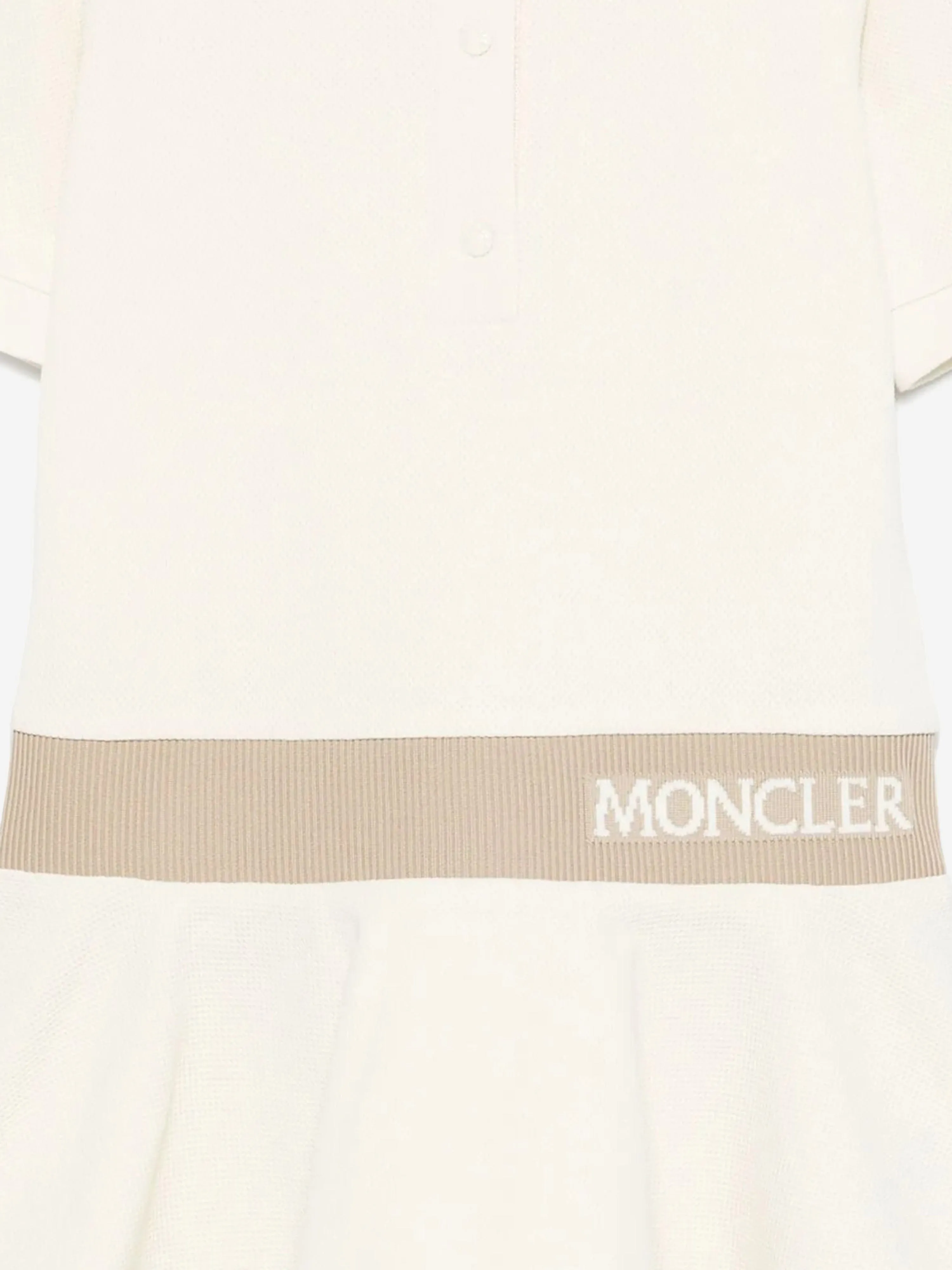 Girls Logo Polo Dress in Ivory