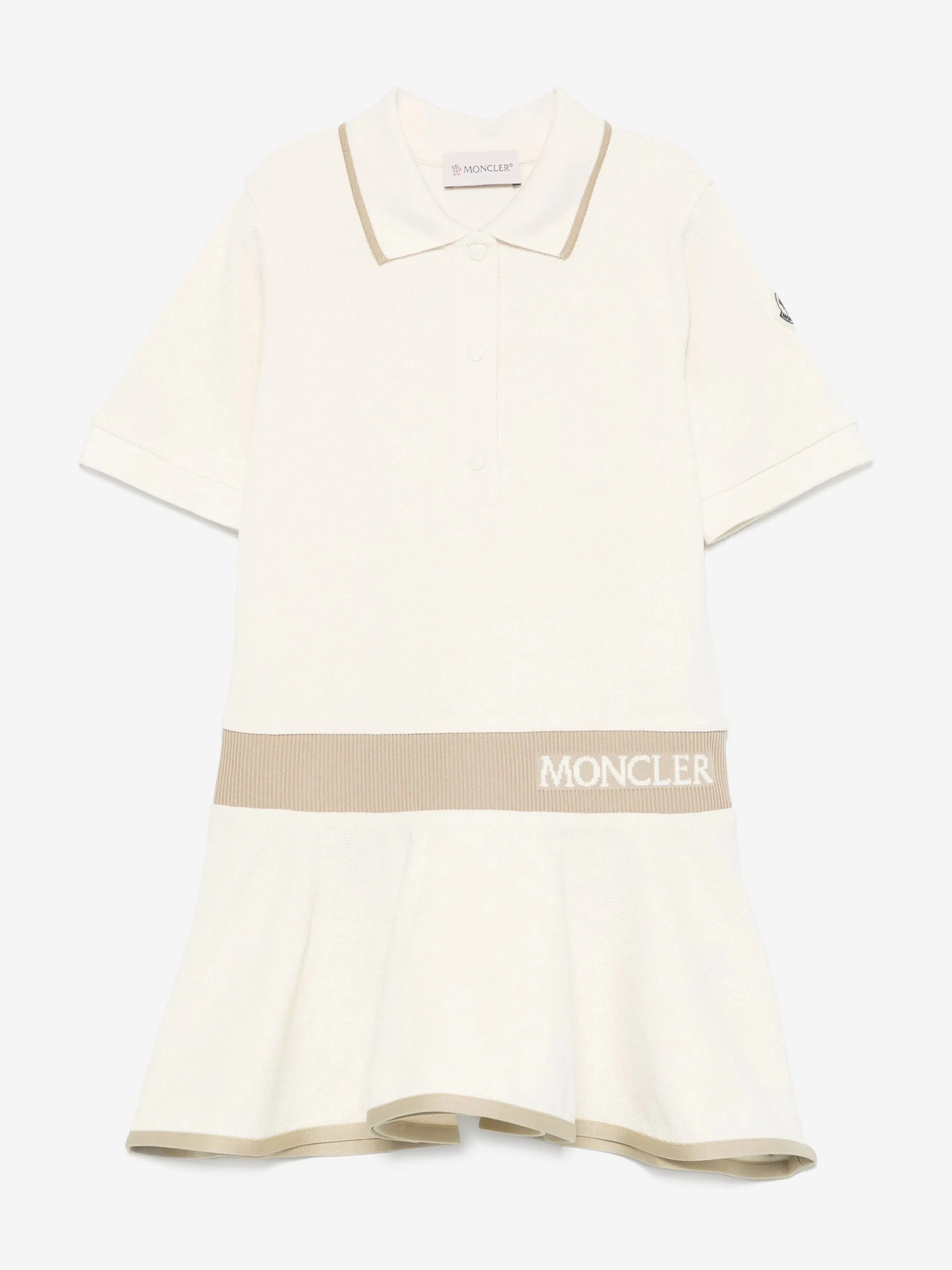 Girls Logo Polo Dress in Ivory