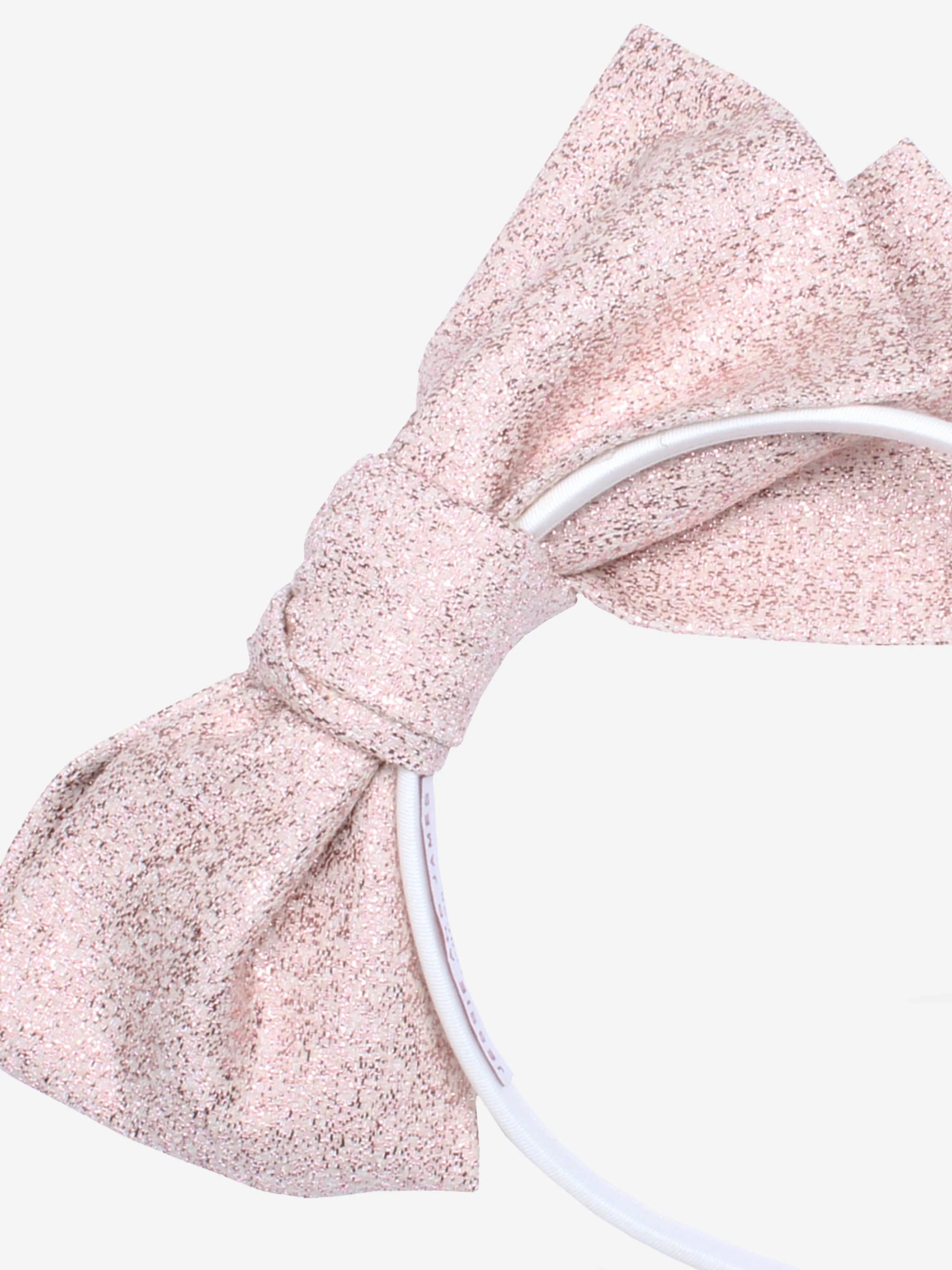 Girls Origami Jacquard Bow Headband in Pink