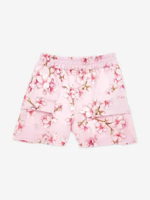 Girls Peach Blossom Shorts in Pink