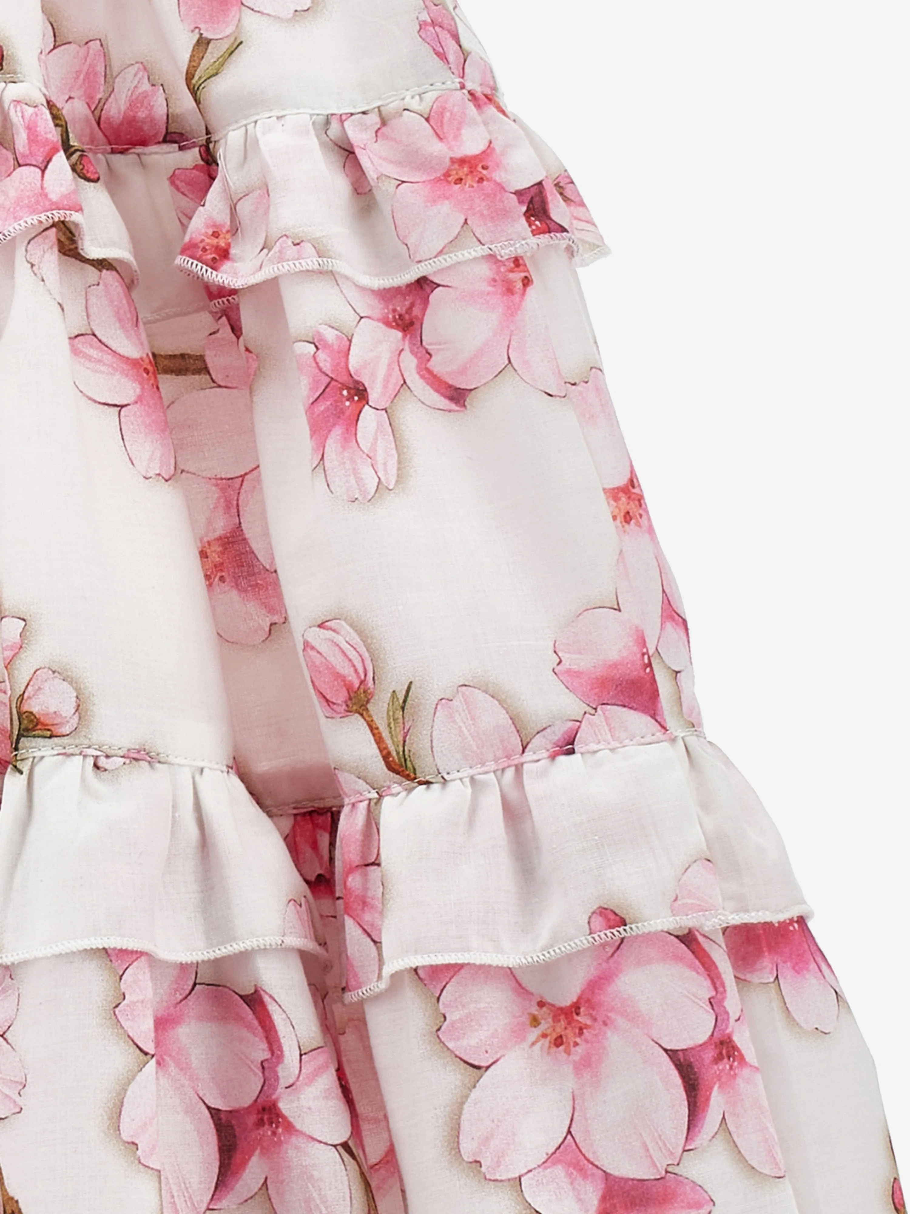 Girls Peach Blossom Sun Dress in White
