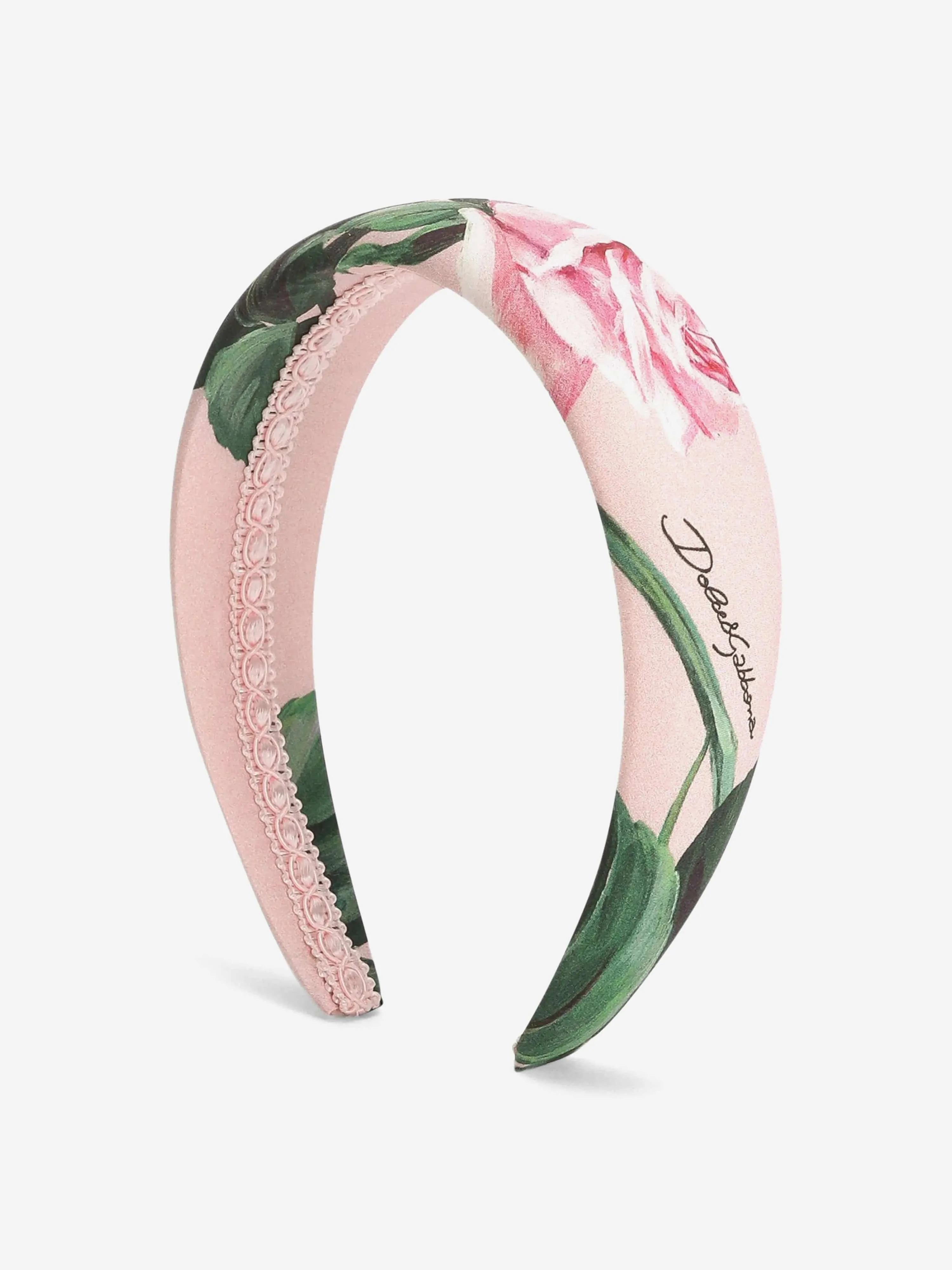 Girls Rose Print Headband in Pink