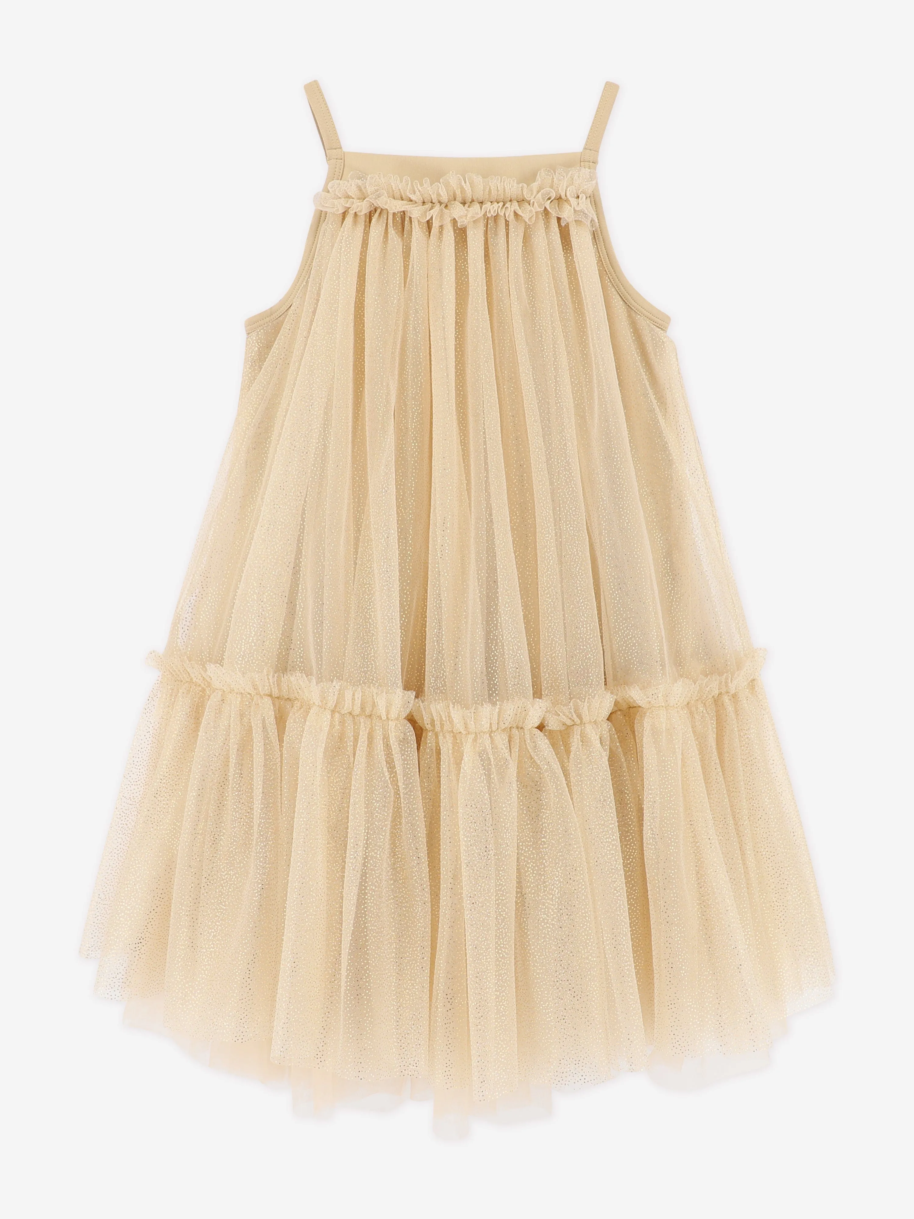 Girls Rosheen Tulle Dress in Gold