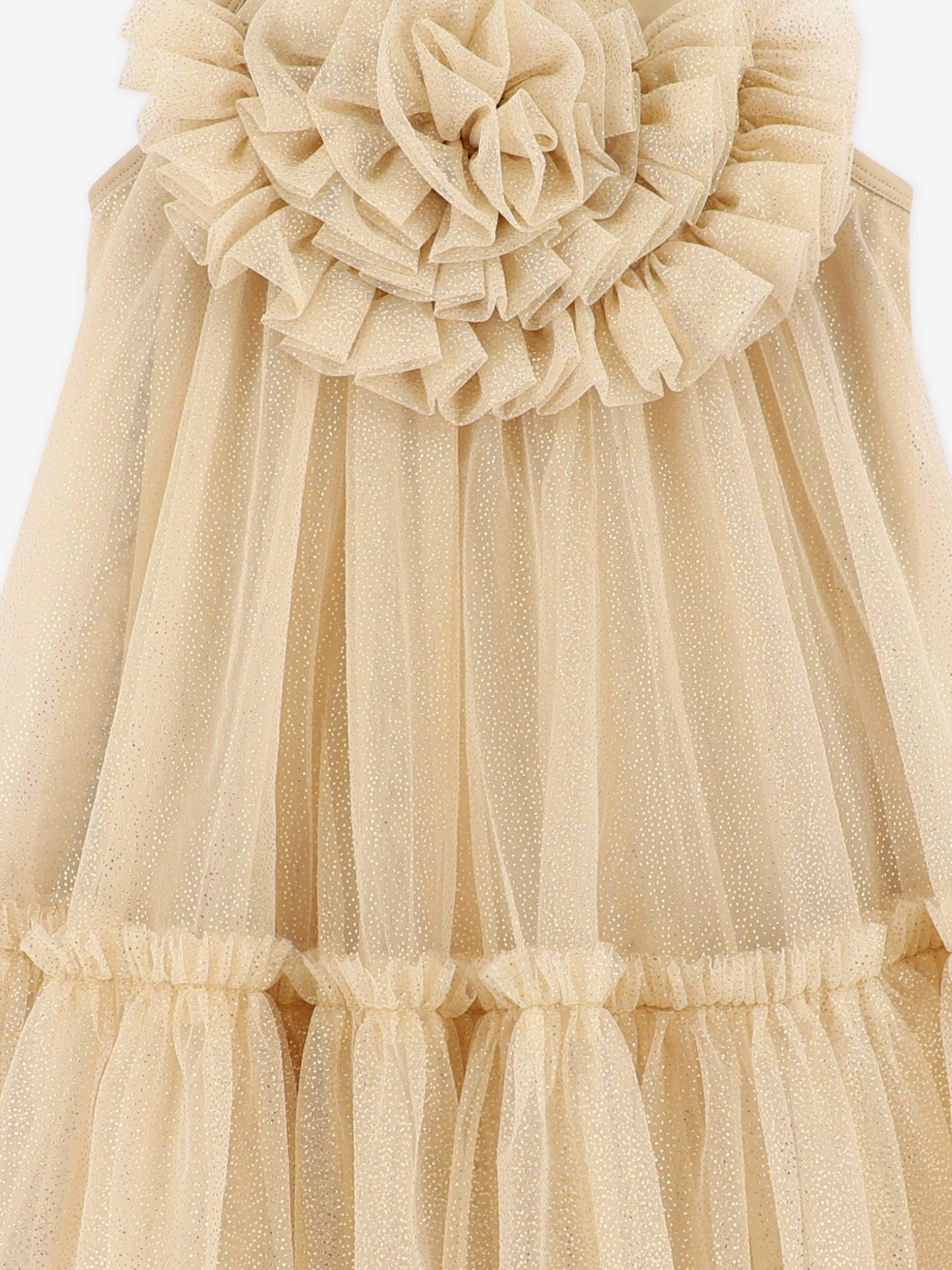 Girls Rosheen Tulle Dress in Gold