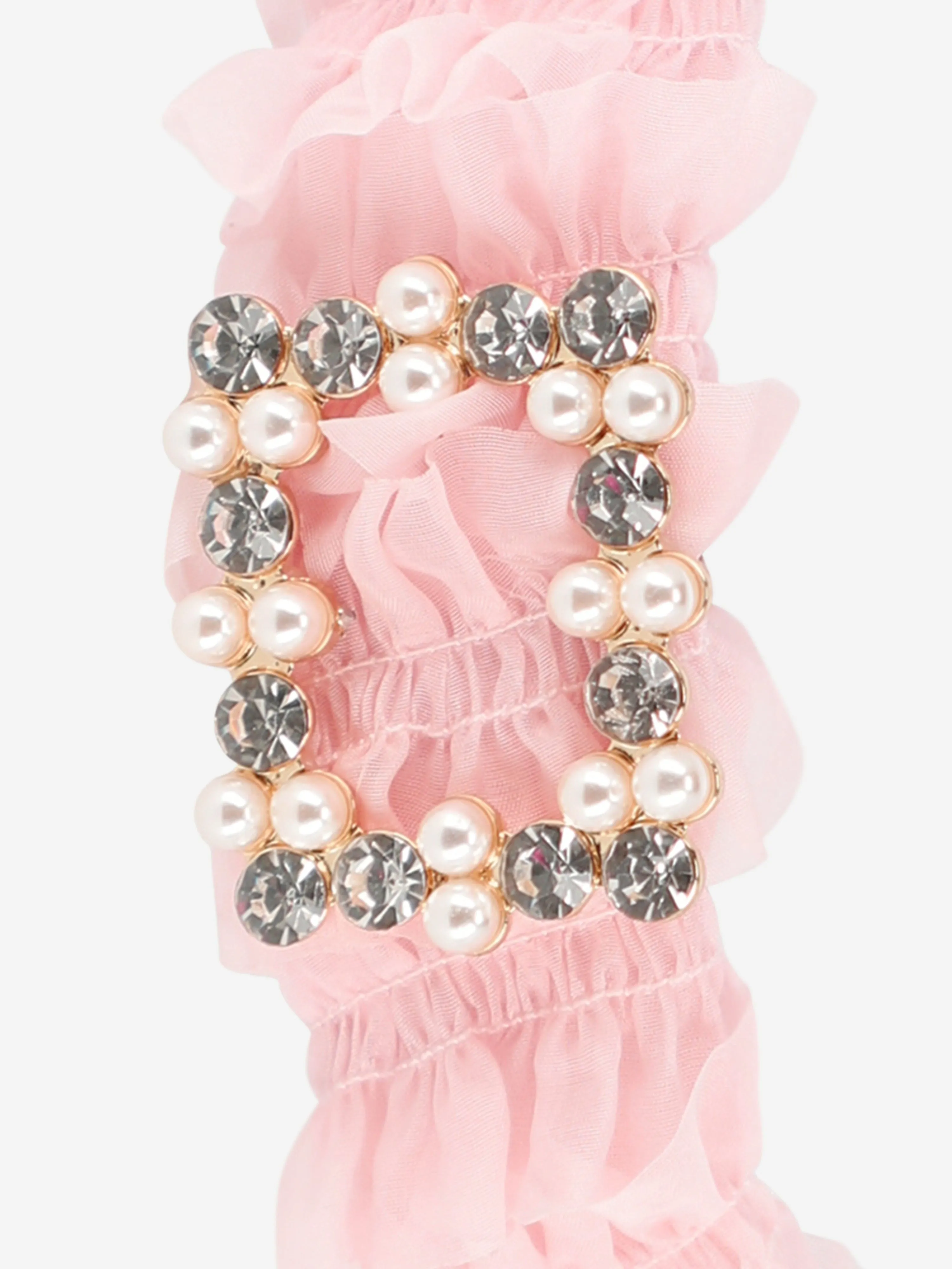 Girls Ruffle Alice Band in Pink