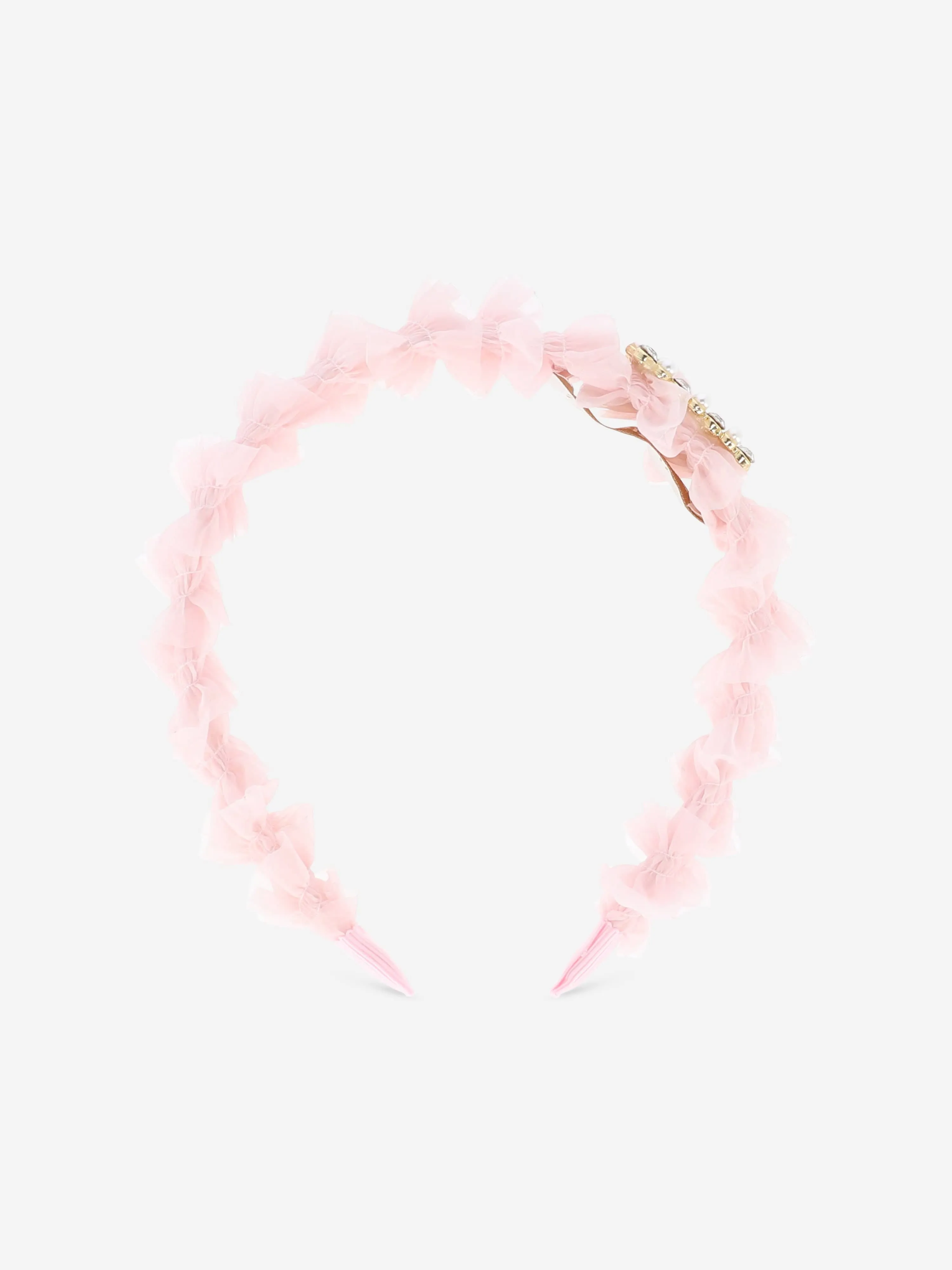 Girls Ruffle Alice Band in Pink