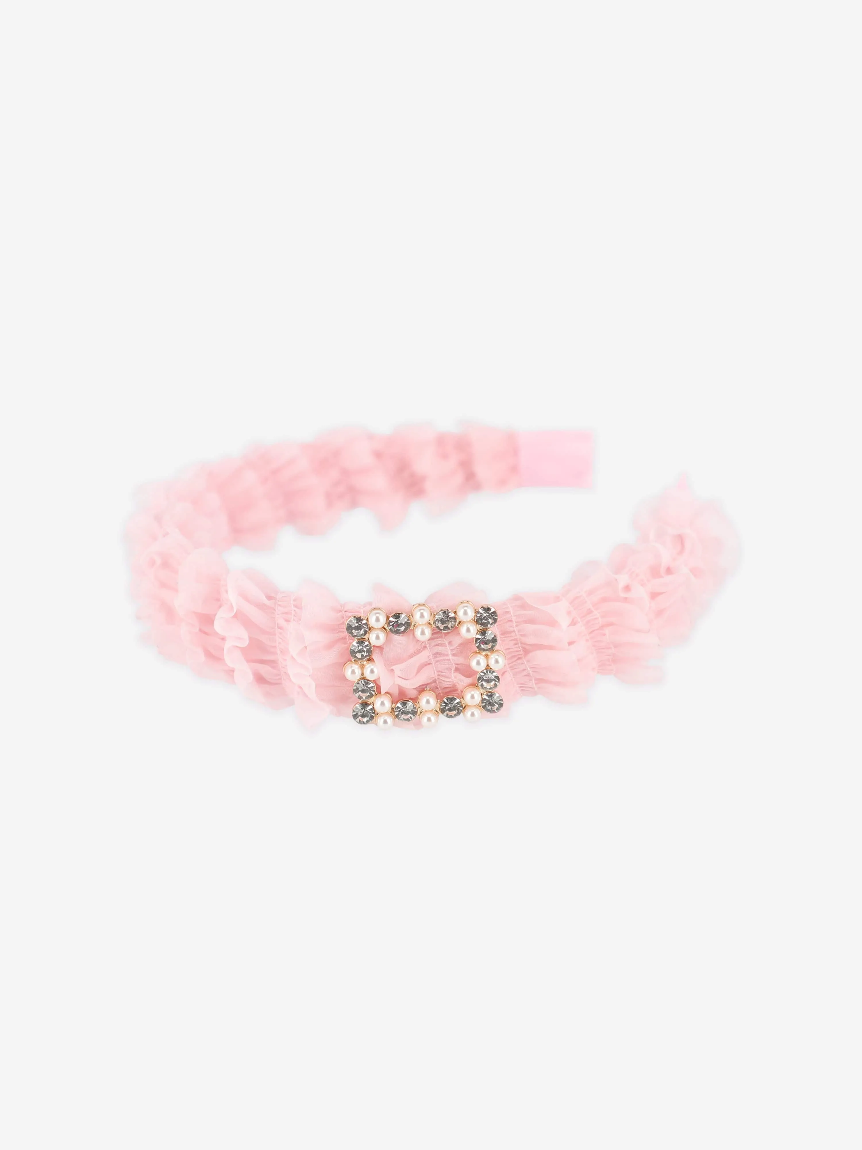 Girls Ruffle Alice Band in Pink