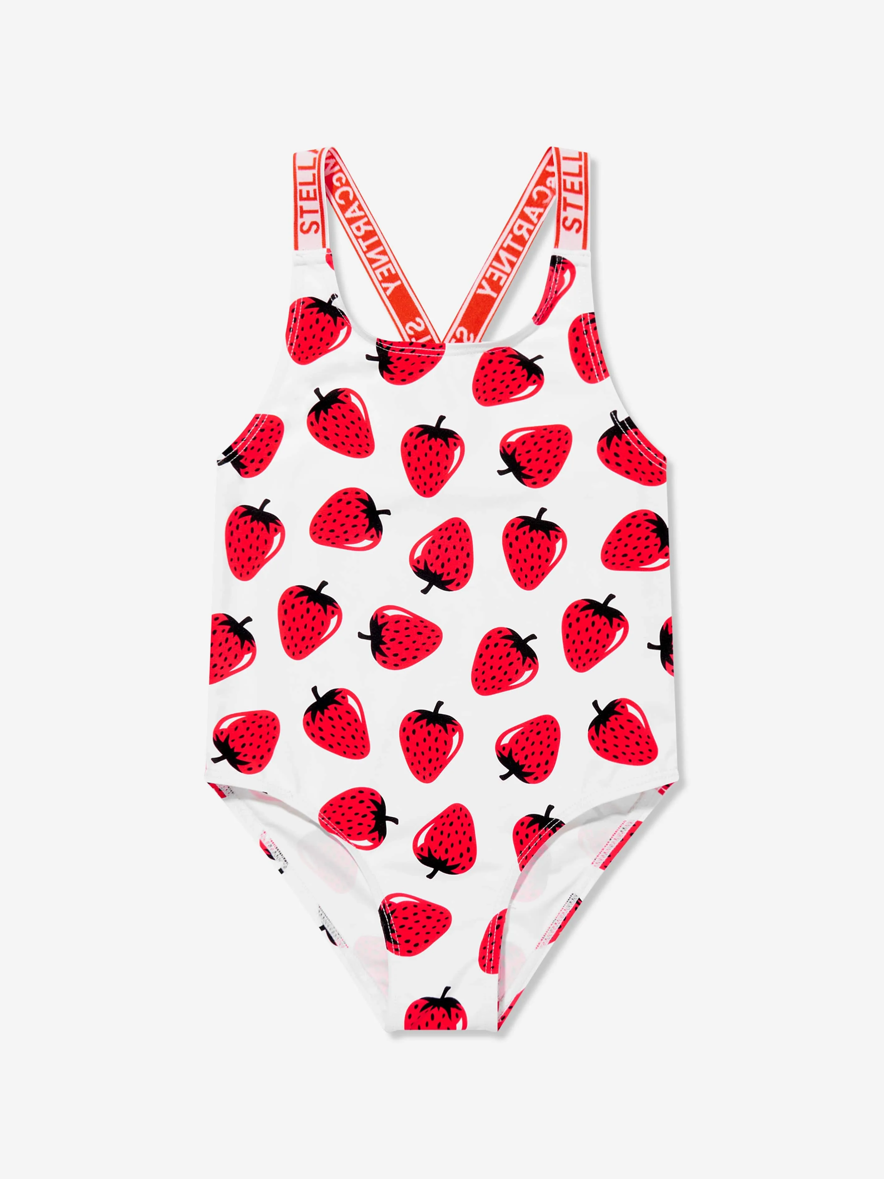 Girls Strawberry Swimsuit in White