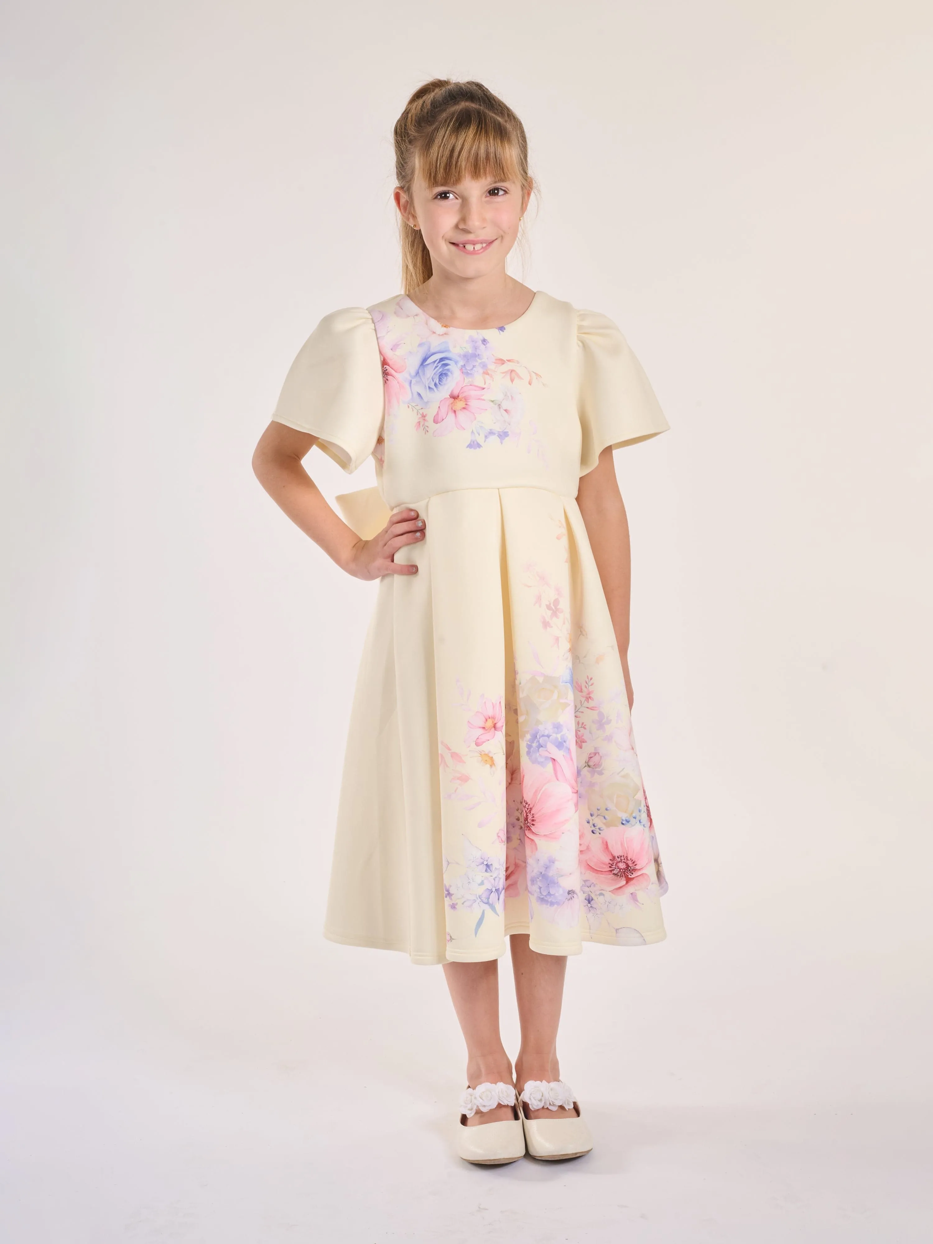 Girls Sunlight Serenade Dress in Yellow