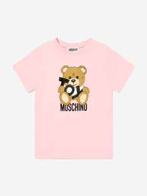 Girls Teddy Bear Logo T-Shirt in Pink