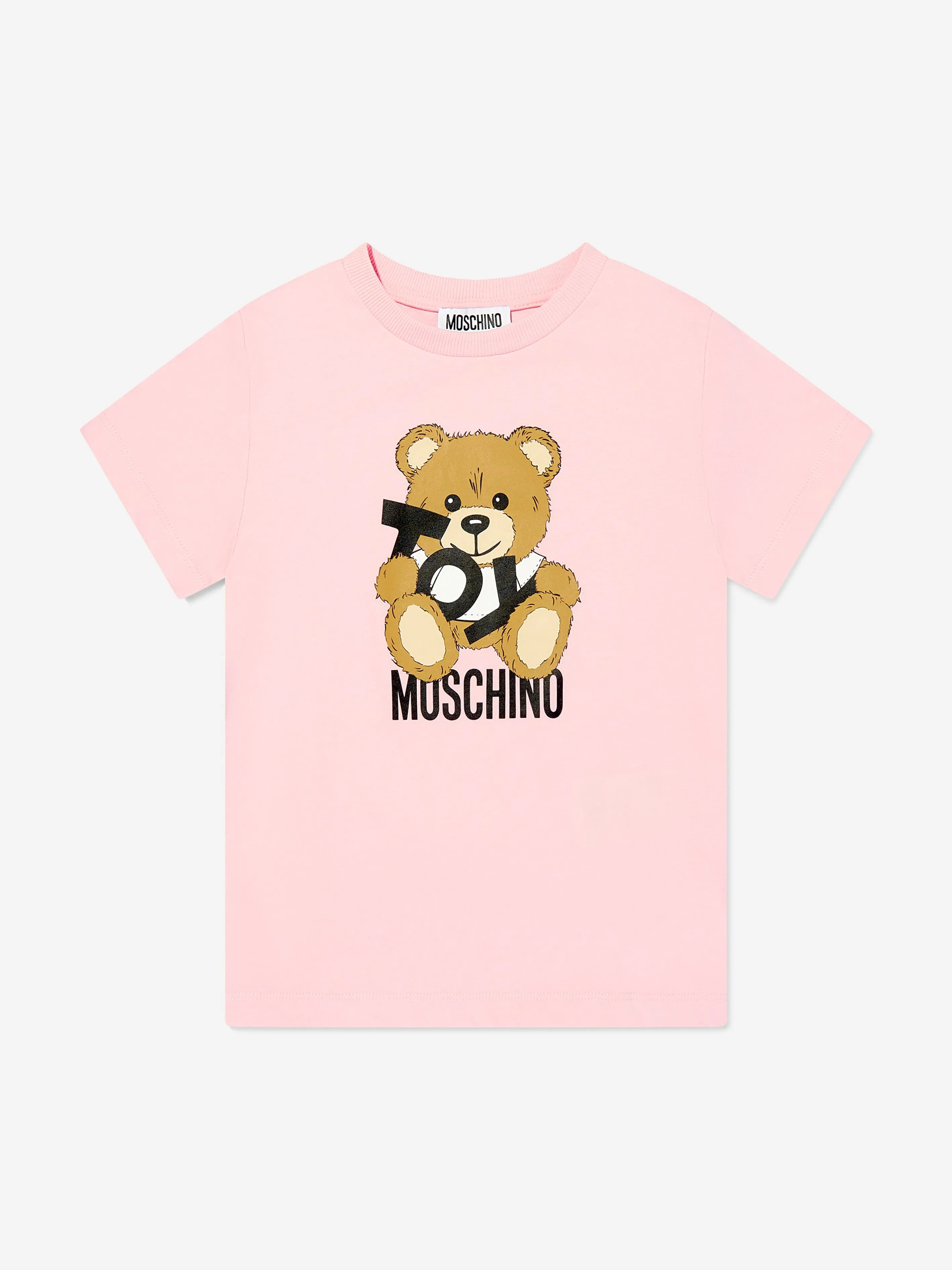 Girls Teddy Bear Logo T-Shirt in Pink