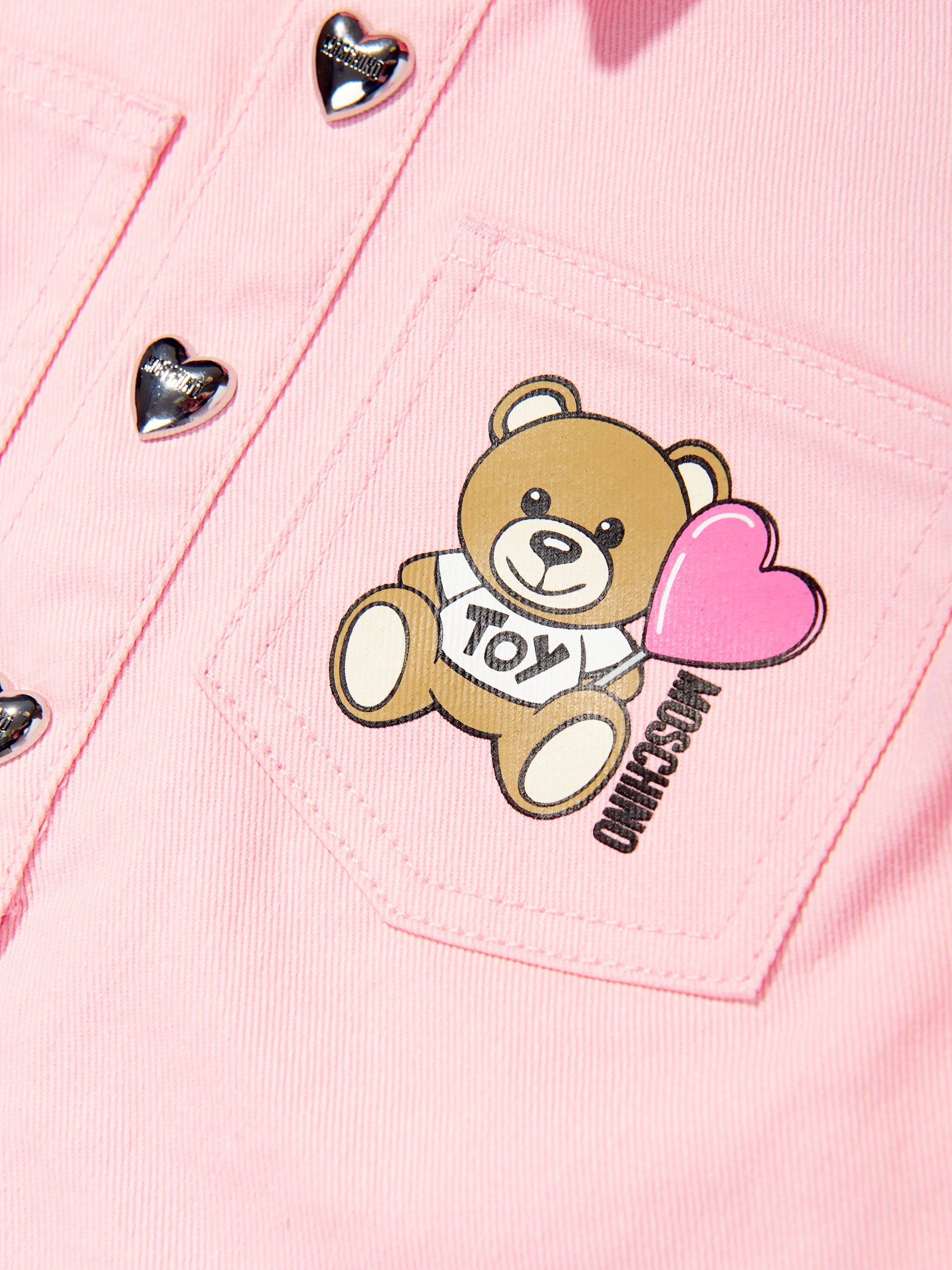 Girls Teddy Bear Polo Dress in Pink