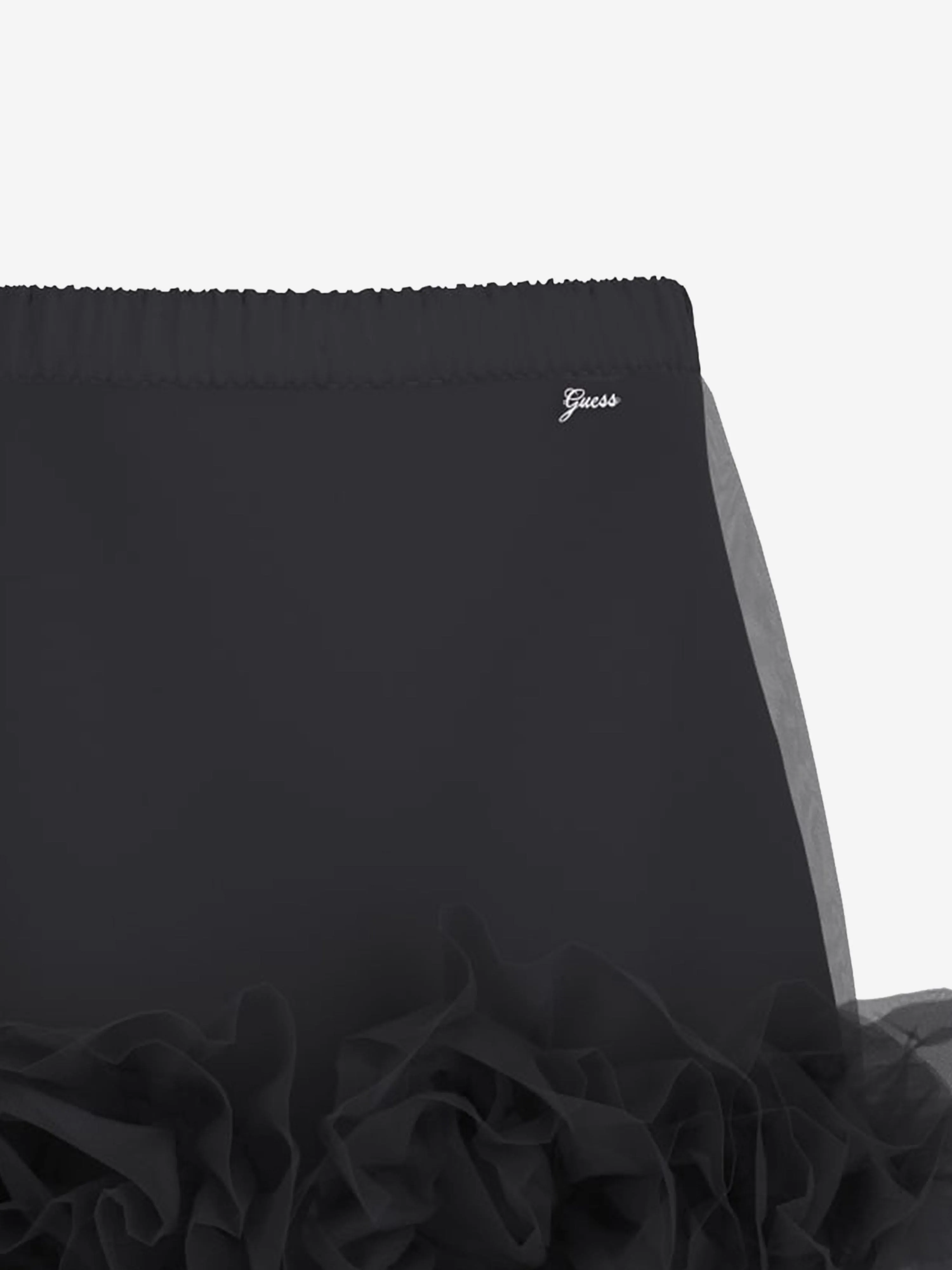 Girls Tulle Midi Skirt in Black