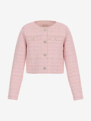 Girls Tweed Jacket in Pink