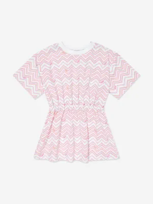 Girls Zigzag Jersey Dress in Multicolour