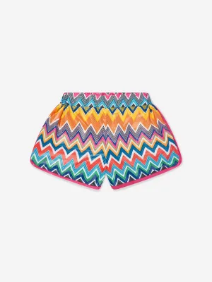 Girls Zigzag Shorts in Multicolour