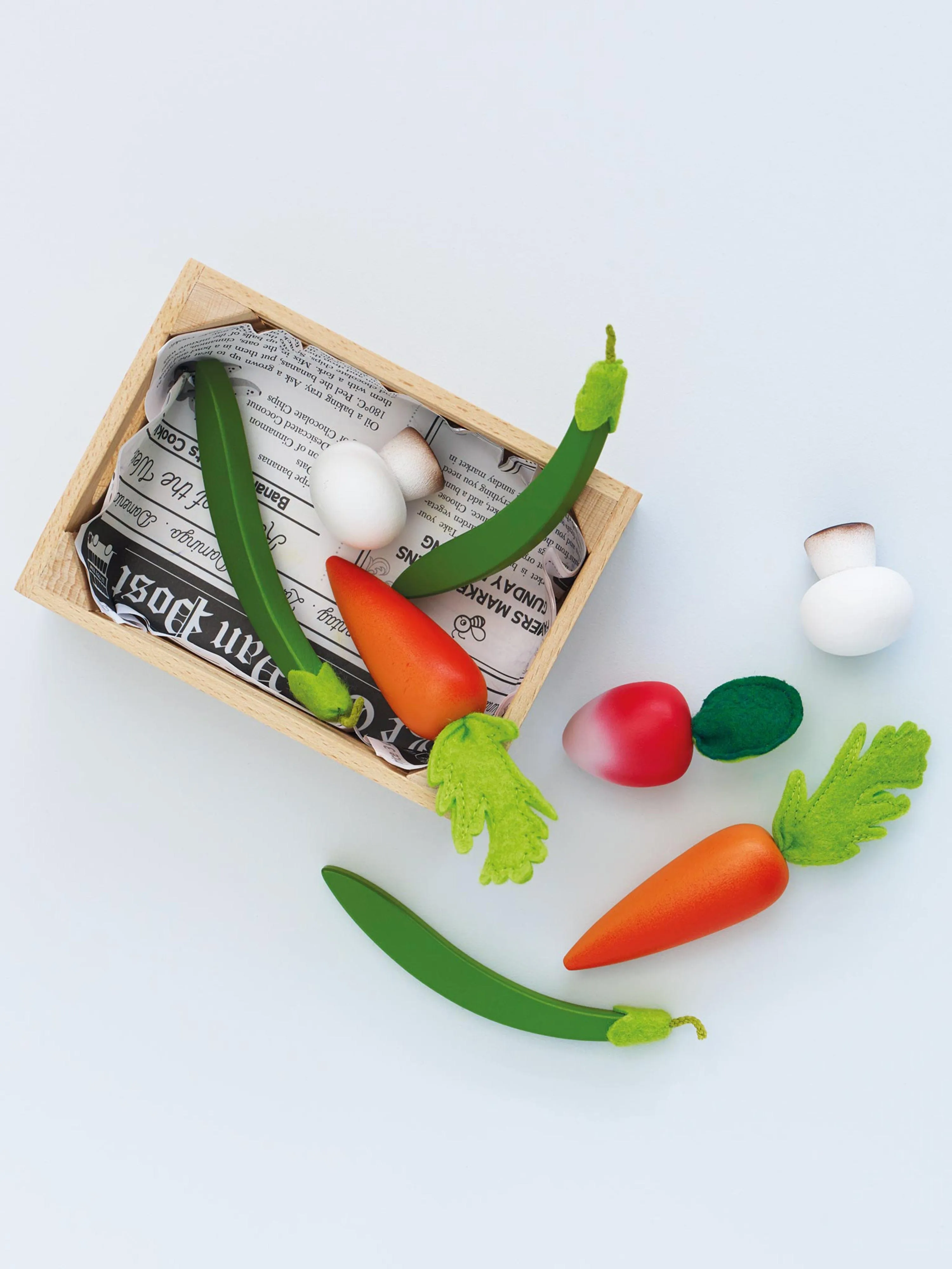 Harvest Vegetables Wooden Food Crate-9 Piece (W:16 x D:16 x H:18 cm)