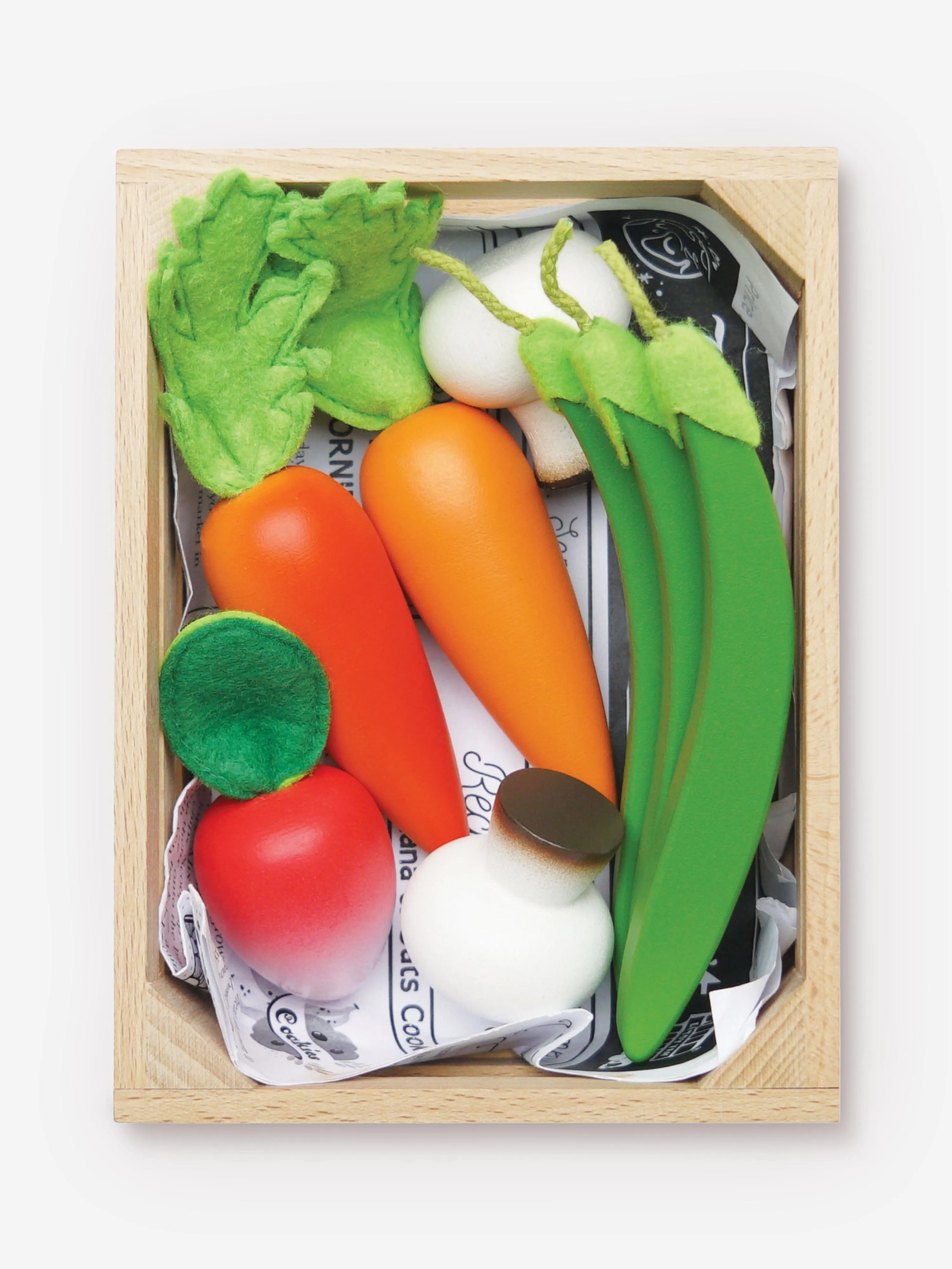 Harvest Vegetables Wooden Food Crate-9 Piece (W:16 x D:16 x H:18 cm)