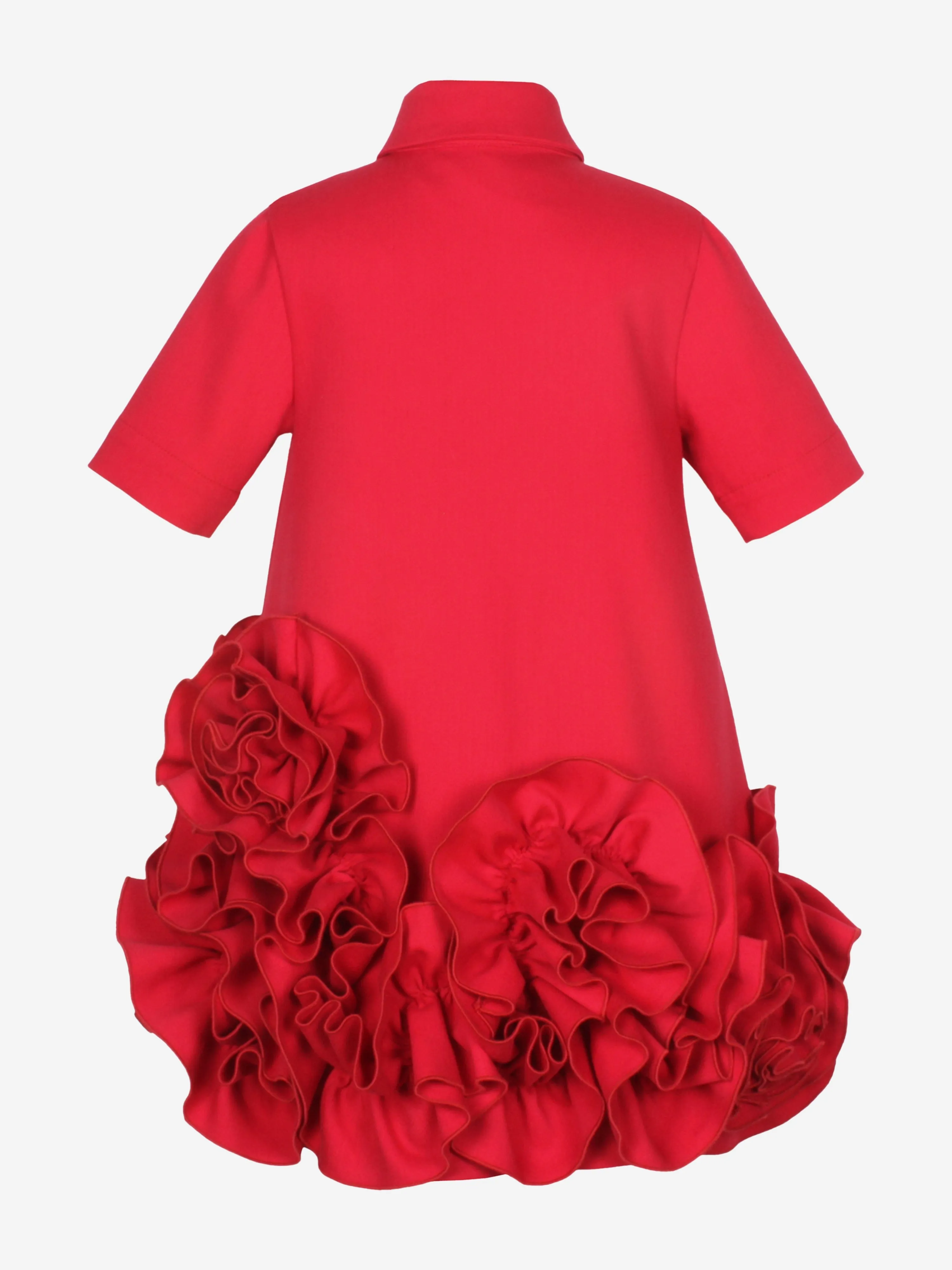 Jessie And James Girls Dream On Frilly Flower Dress in Red
