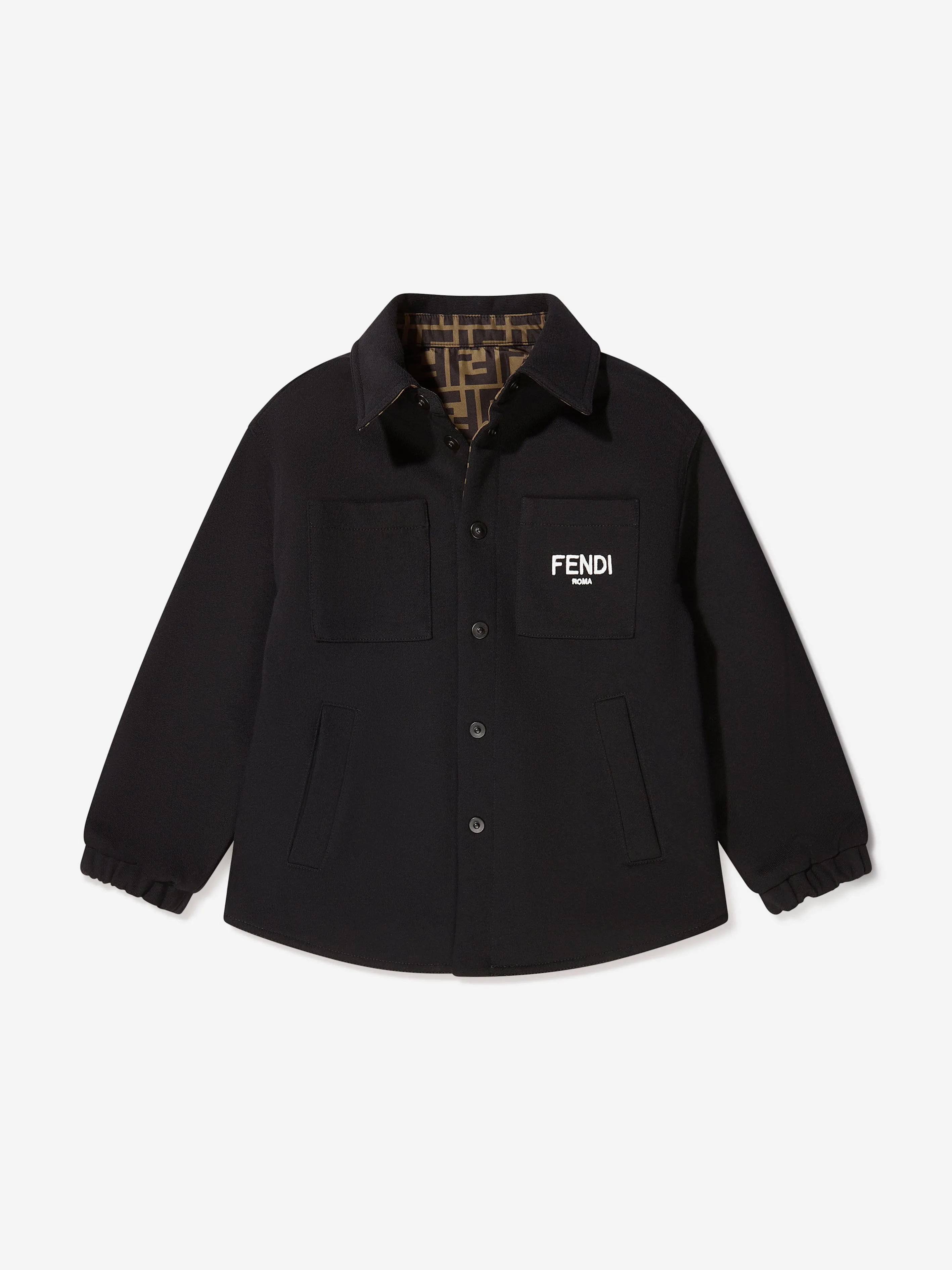 Kids Reversible Shirt Jacket in Black