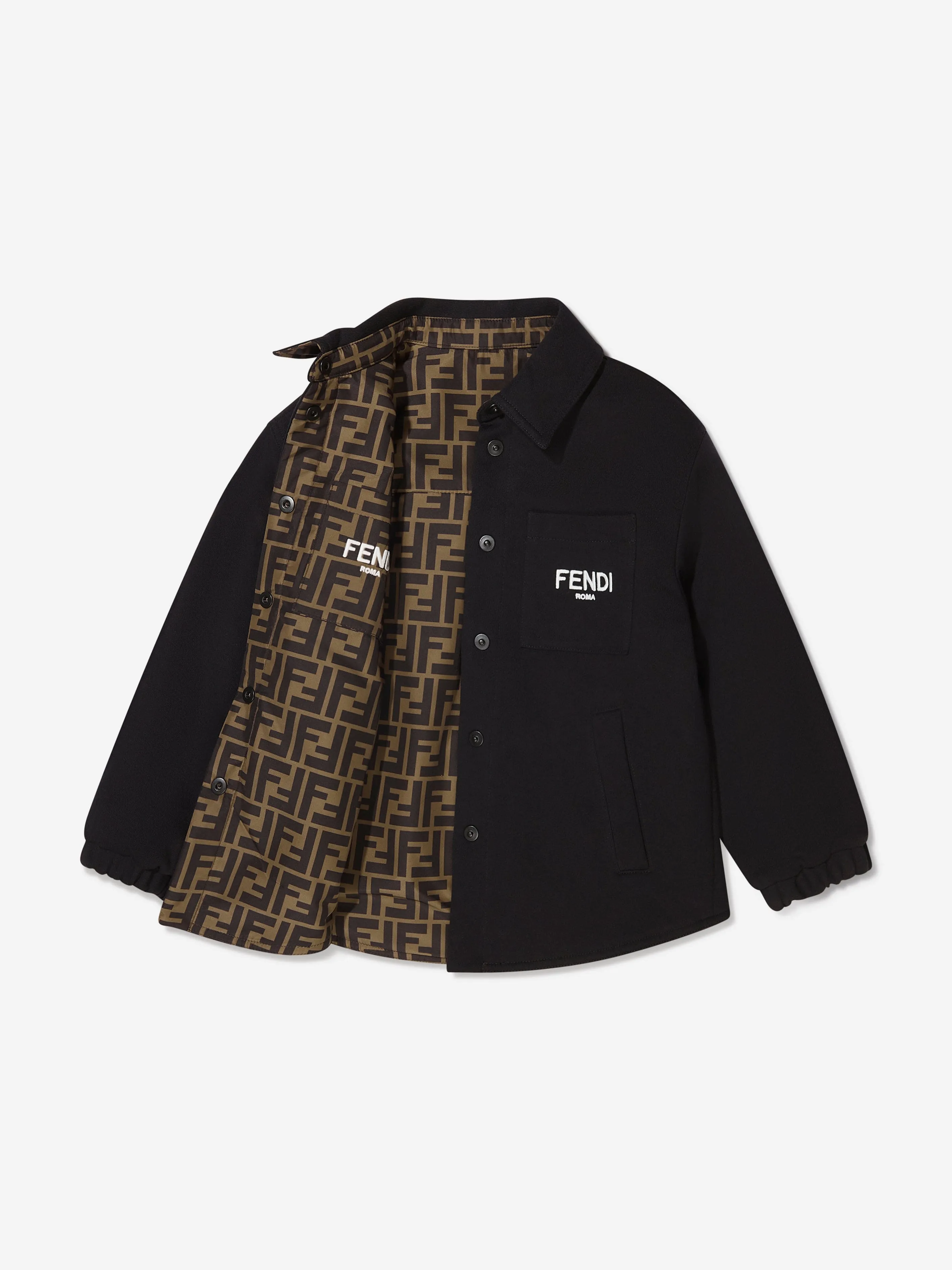 Kids Reversible Shirt Jacket in Black