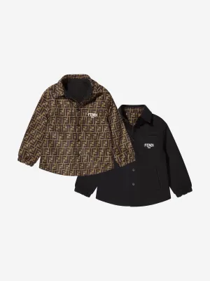 Kids Reversible Shirt Jacket in Black
