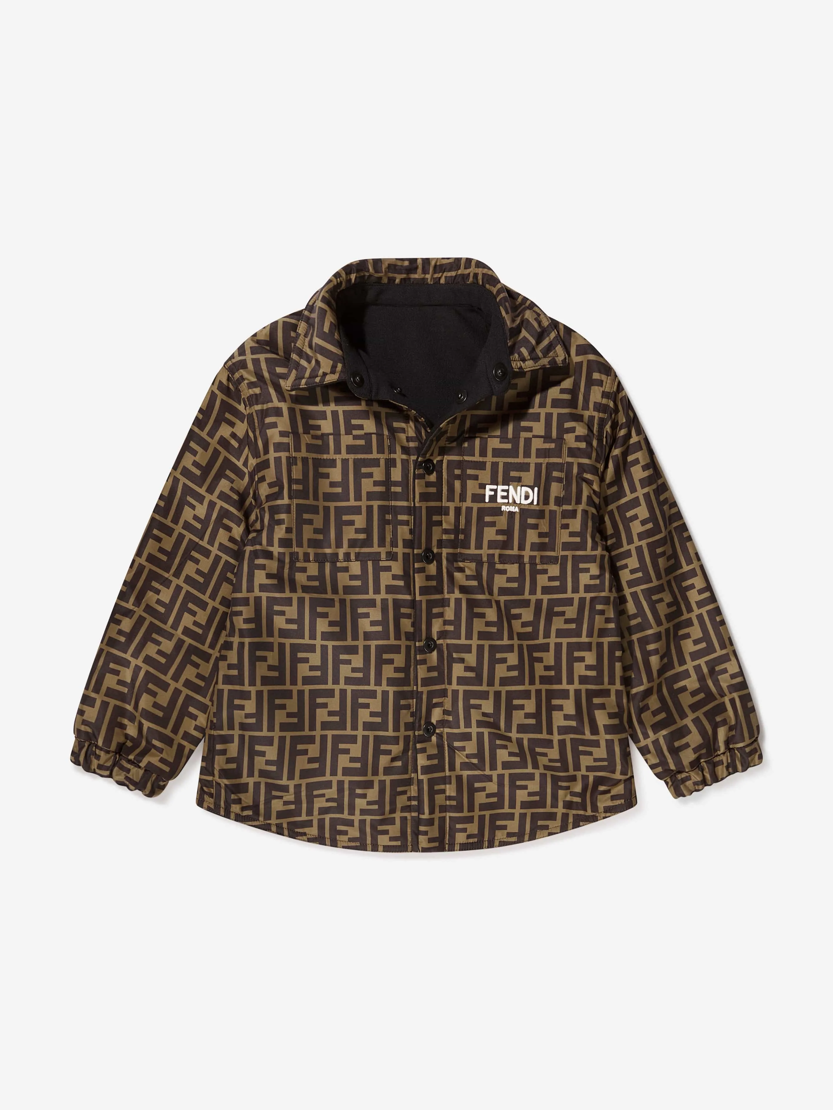 Kids Reversible Shirt Jacket in Black