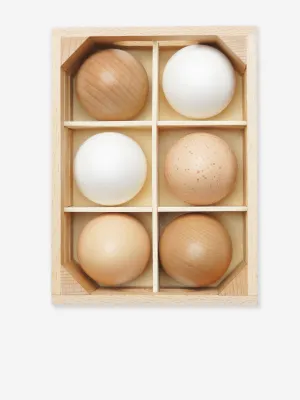Le Toy Van Farm Eggs Wooden Market Crate-7 Piece (W:160 D:118 H:60mm)