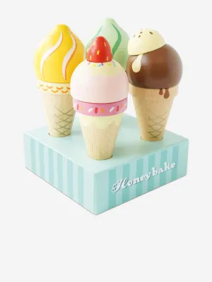 Le Toy Van Wooden Ice Cream Cones Set (W:10cm D:10cm H:13.7cm)