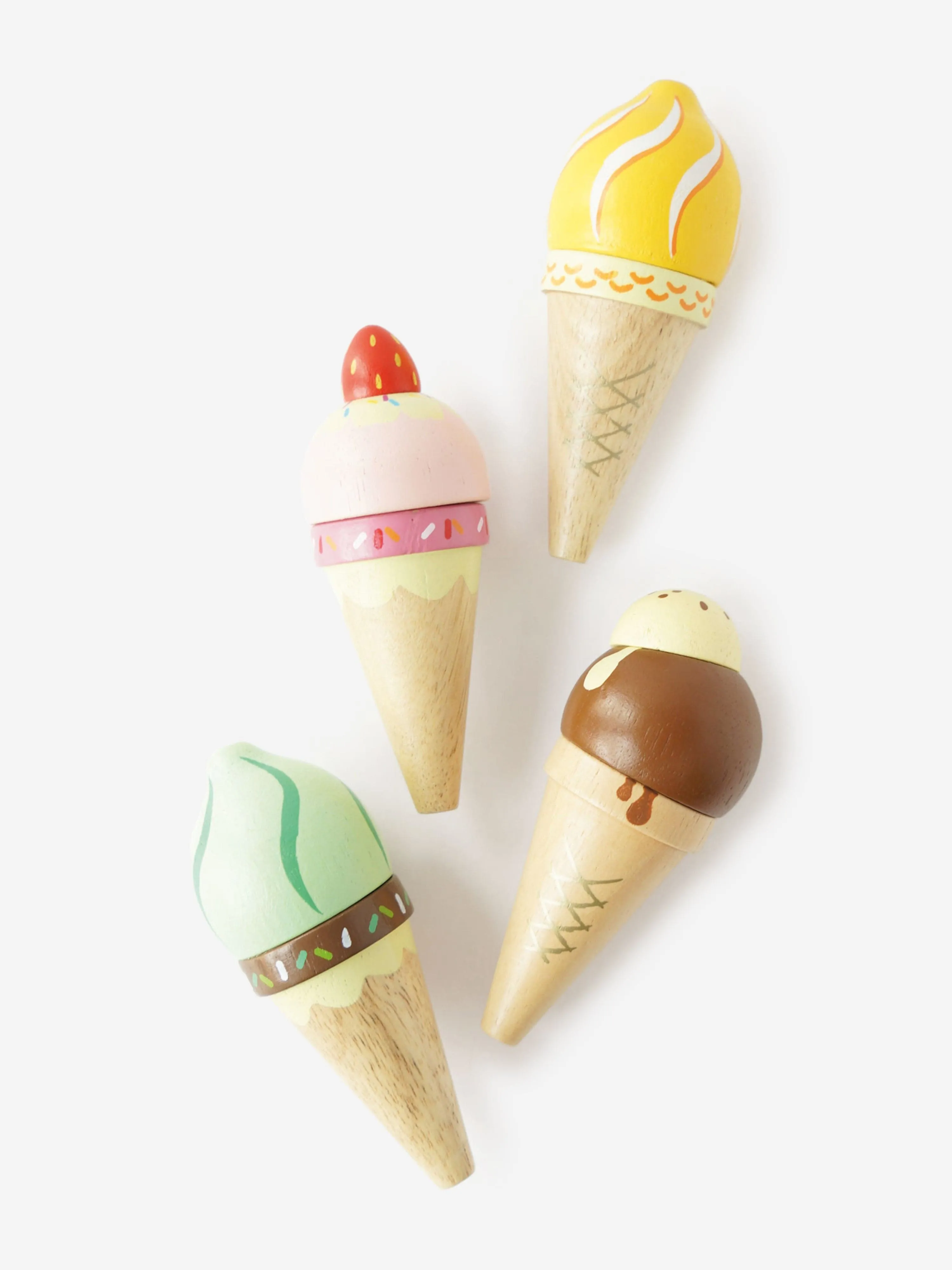 Le Toy Van Wooden Ice Cream Cones Set (W:10cm D:10cm H:13.7cm)