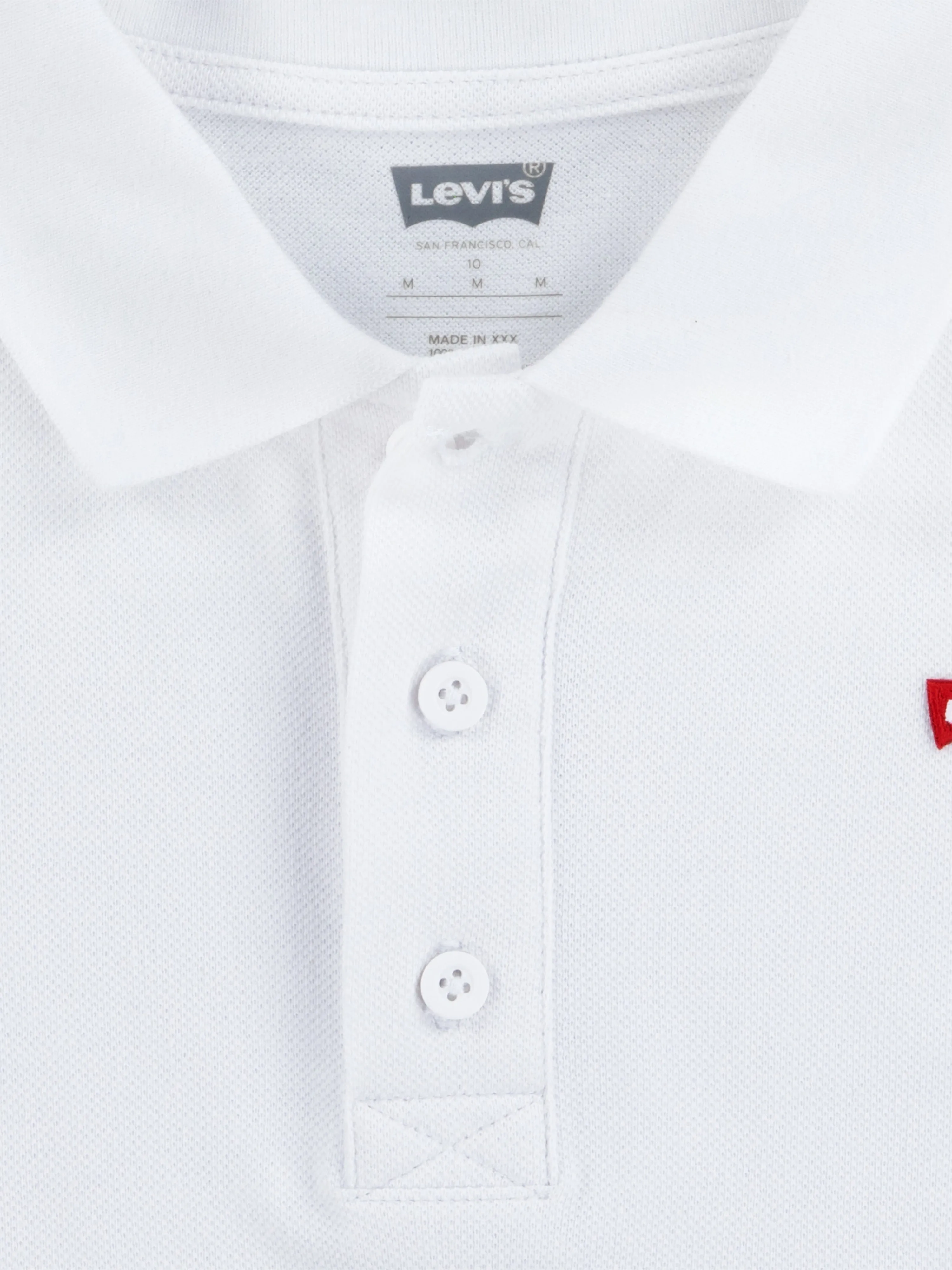 Levi's Boys Back Neck Tape Polo Shirt in White