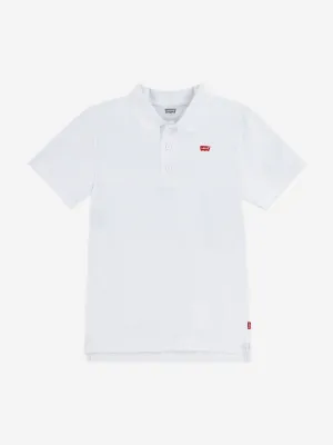 Levi's Boys Back Neck Tape Polo Shirt in White