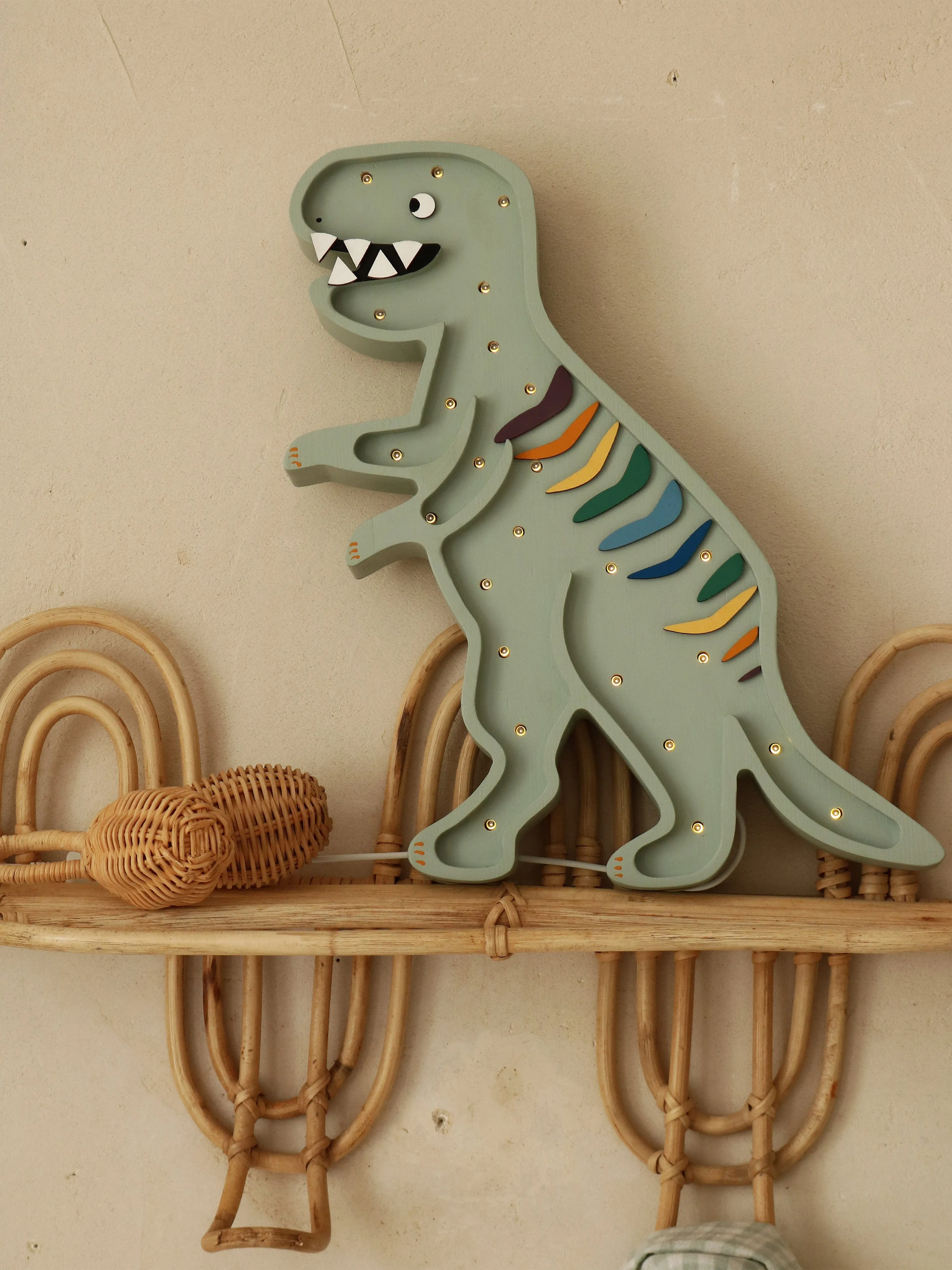 Little Lights Dino T.Rex Lamp in Grey (38.526.5x5.5 cm)