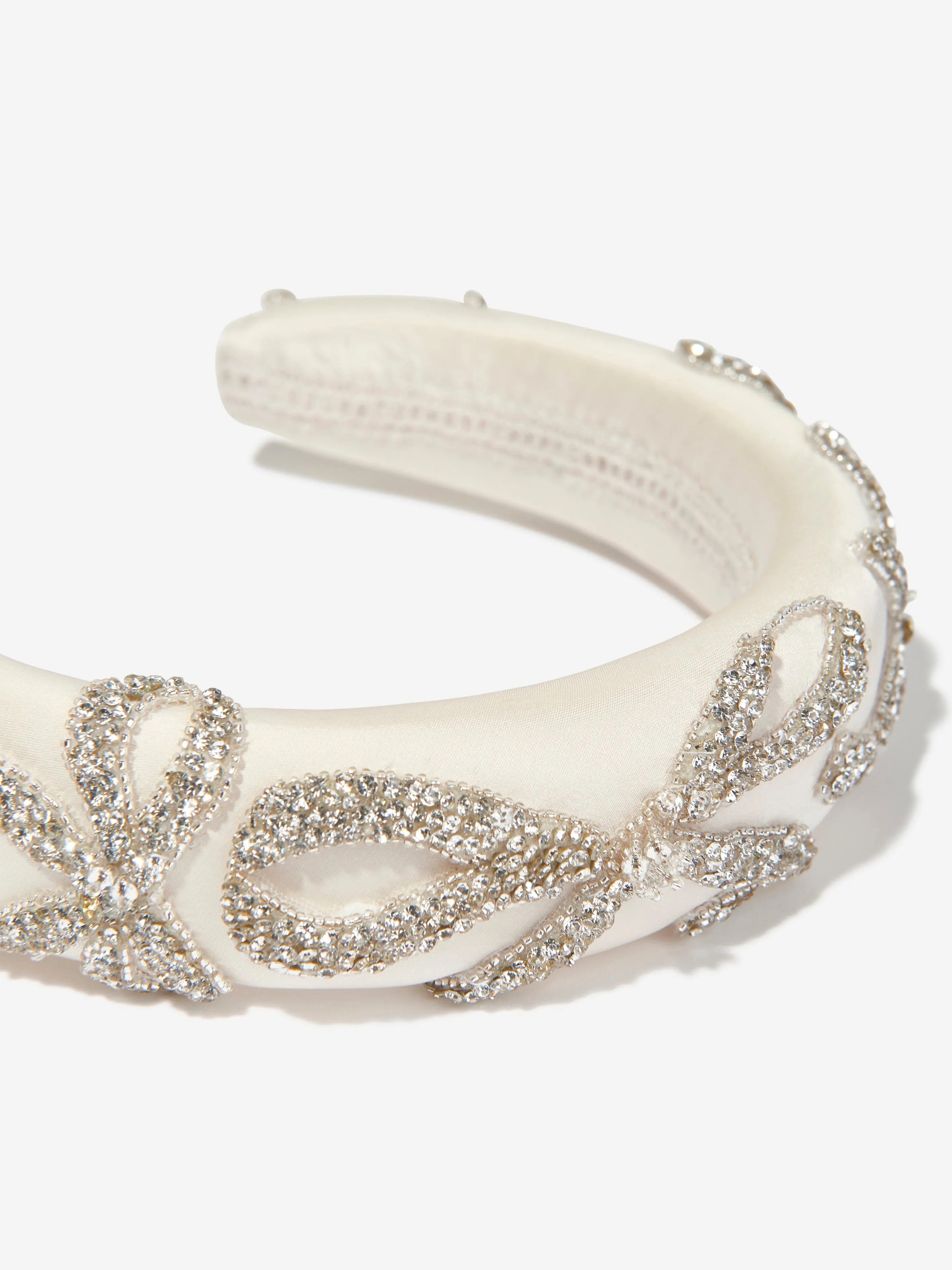 Maison Ava Girls Embellished Headband in Ivory