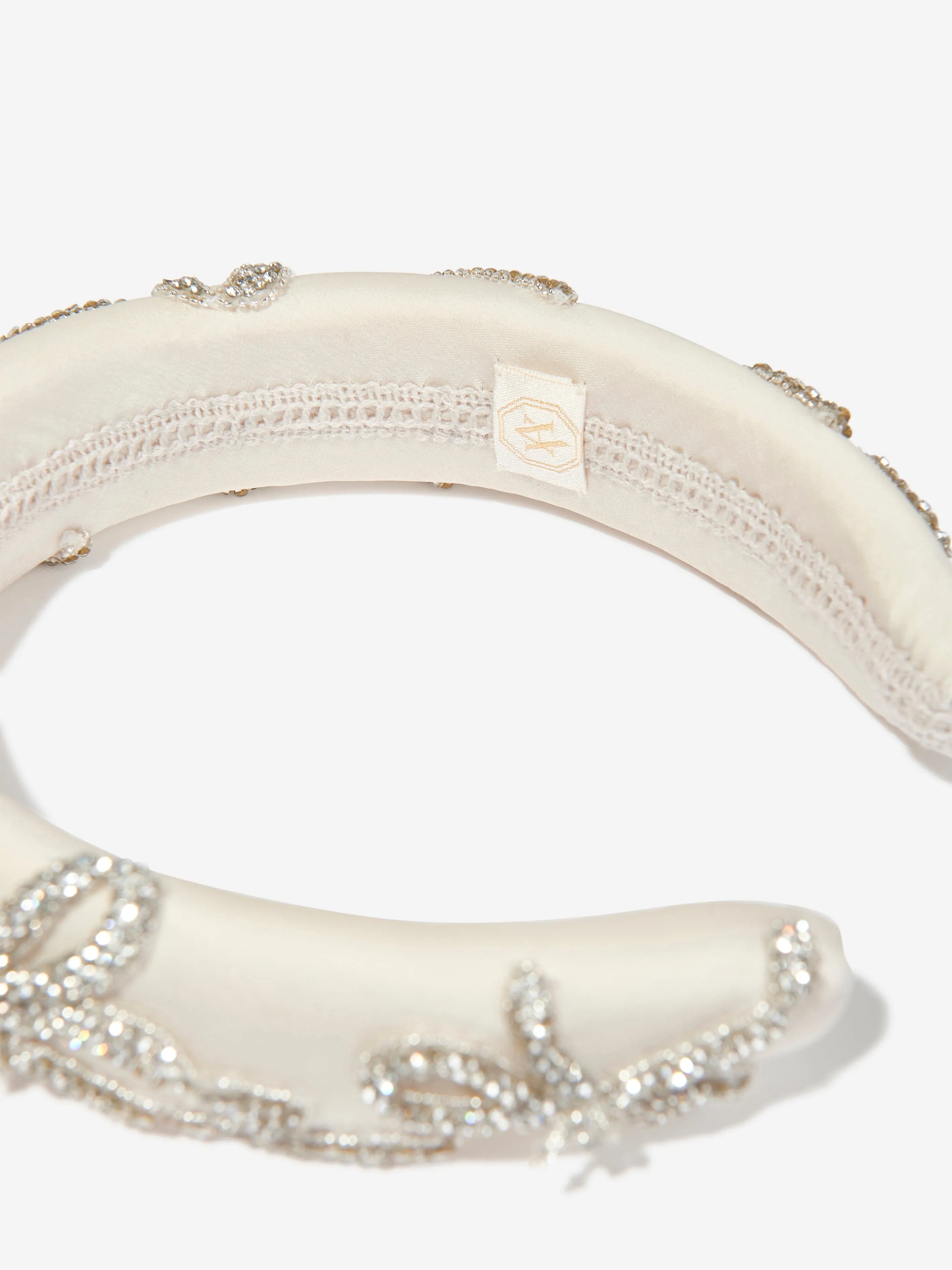 Maison Ava Girls Embellished Headband in Ivory